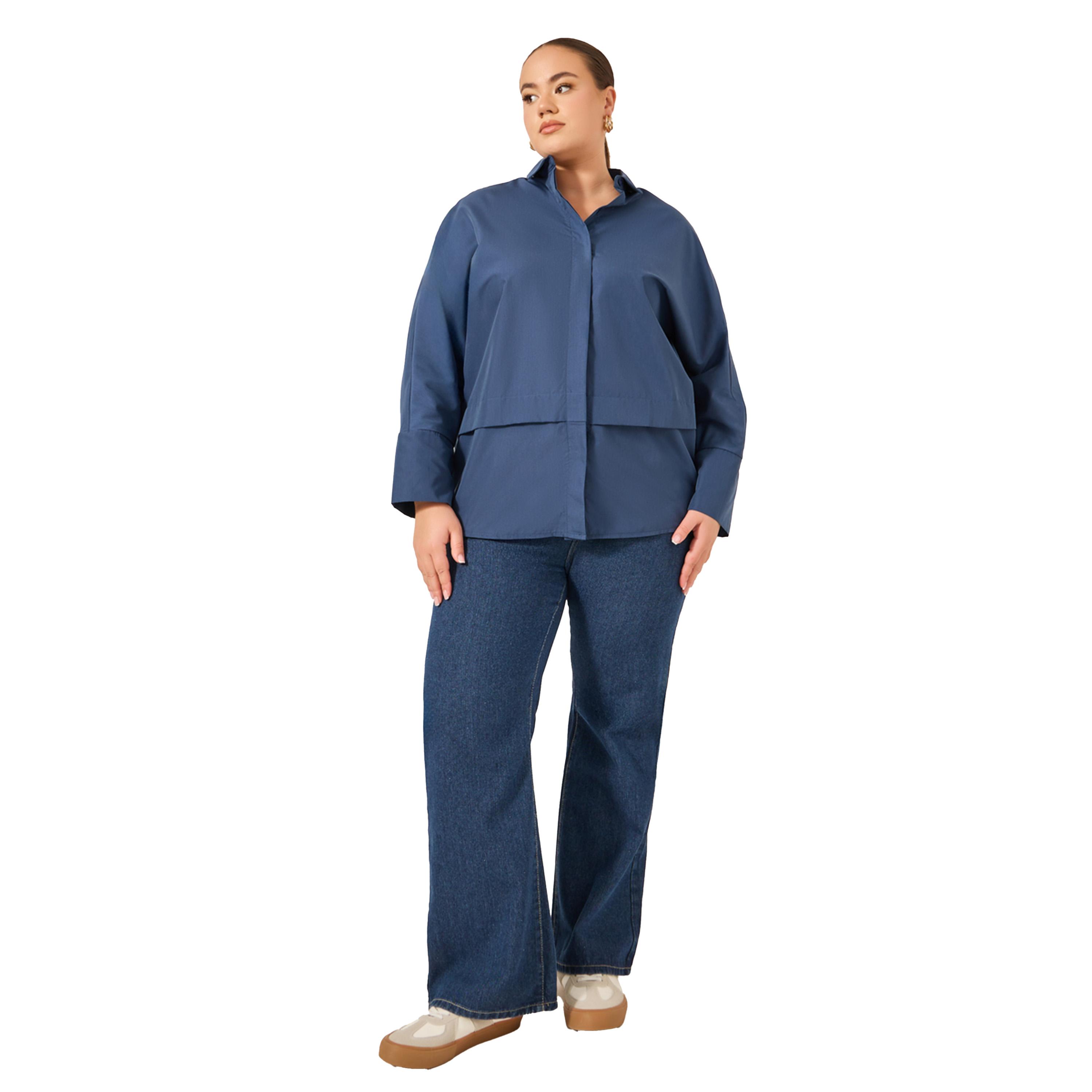 Styli Plus Size Solid Long Sleeves Oversized Shirt-women-clothing-shirtsandblouses-shirts-image-2