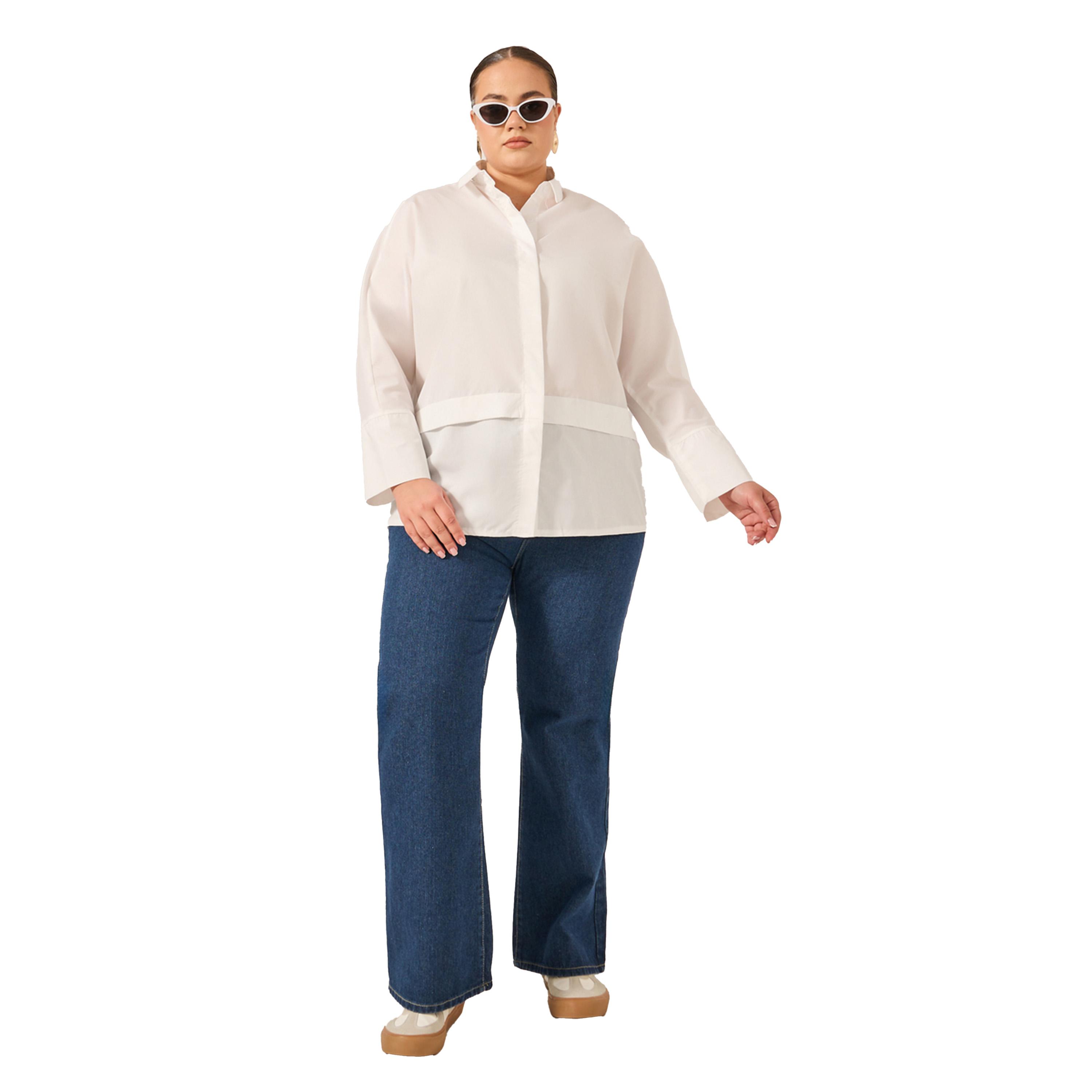 ستايلي - قميص مقاس كبير وأكمام طويلة-women-clothing-shirtsandblouses-shirts-image-2