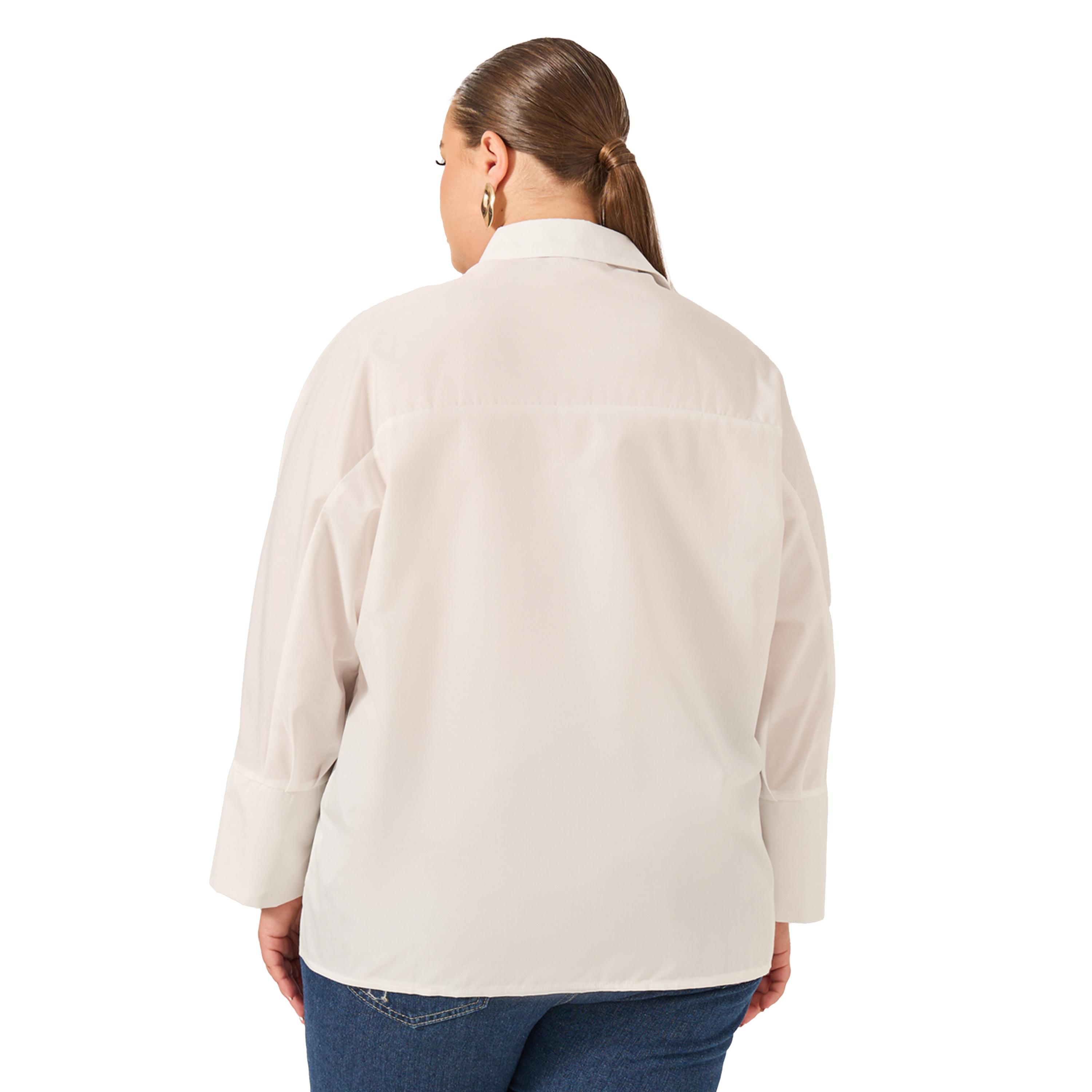 ستايلي - قميص مقاس كبير وأكمام طويلة-women-clothing-shirtsandblouses-shirts-image-4