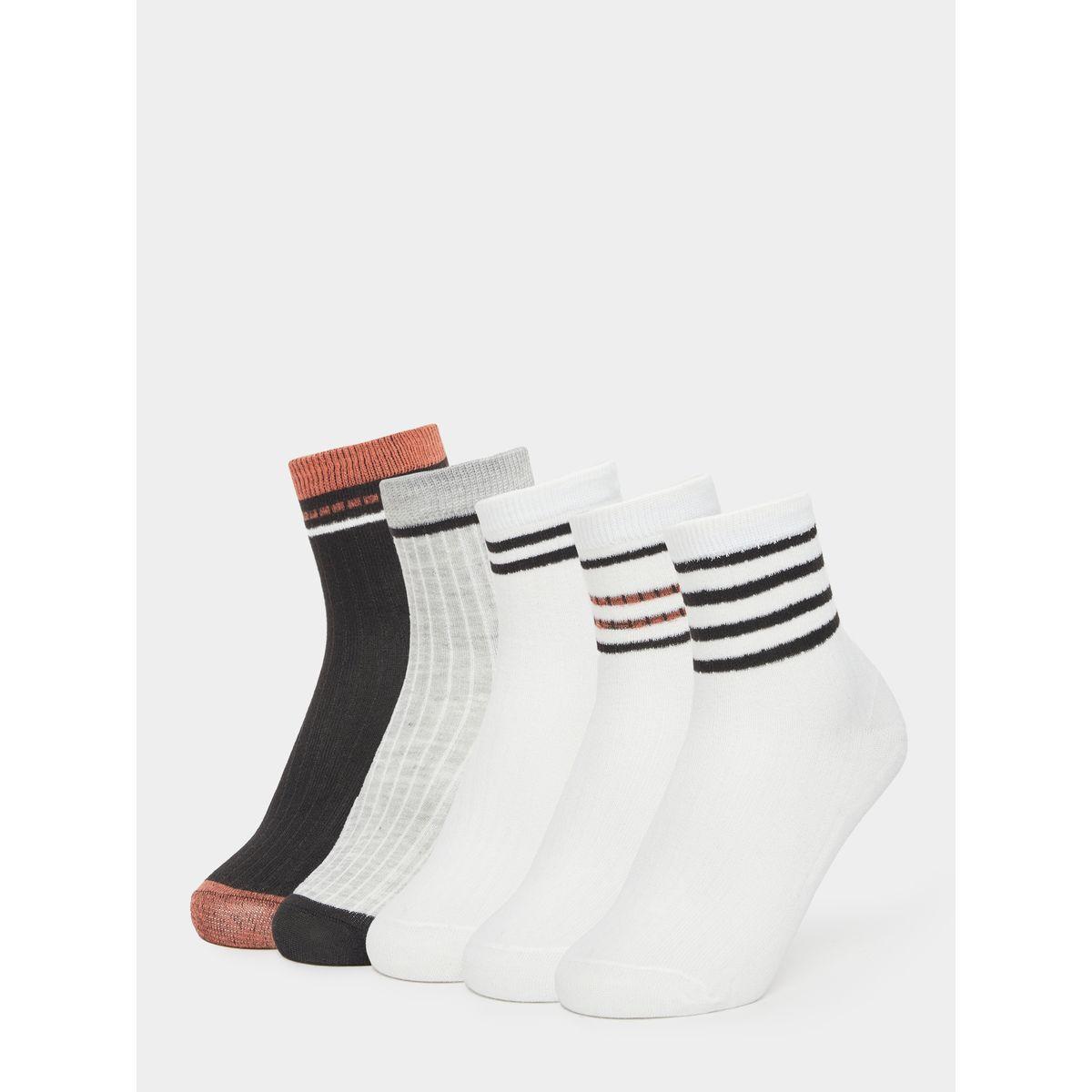 Styli Set of 5 - Striped Detail Crew Socks-men-socks-image-1