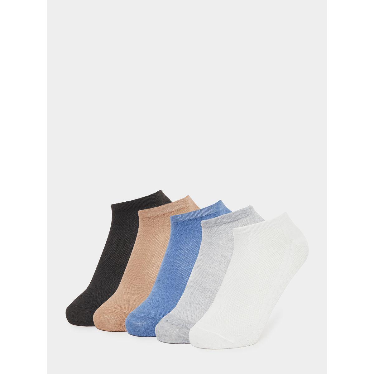 مجموعة من 5 جوارب سادة بطول الكاحل-men-socks-image-1