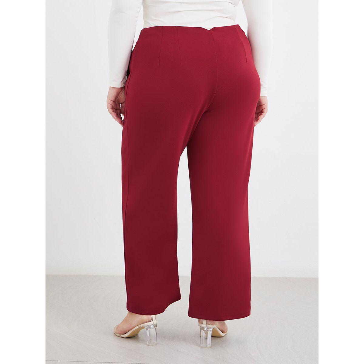 بنطال بمقاس كبير وقصة أرجل واسعة-women-clothing-bottoms-trousers-image-4