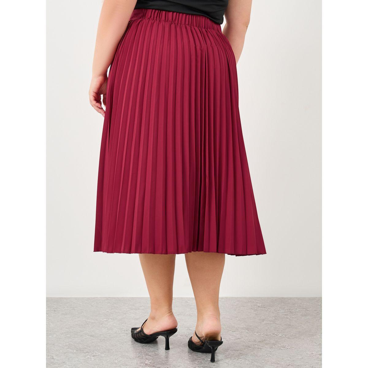 فستان ميدي بمقاس كبير وتفاصيل كسرات-women-clothing-bottoms-skirts-image-4
