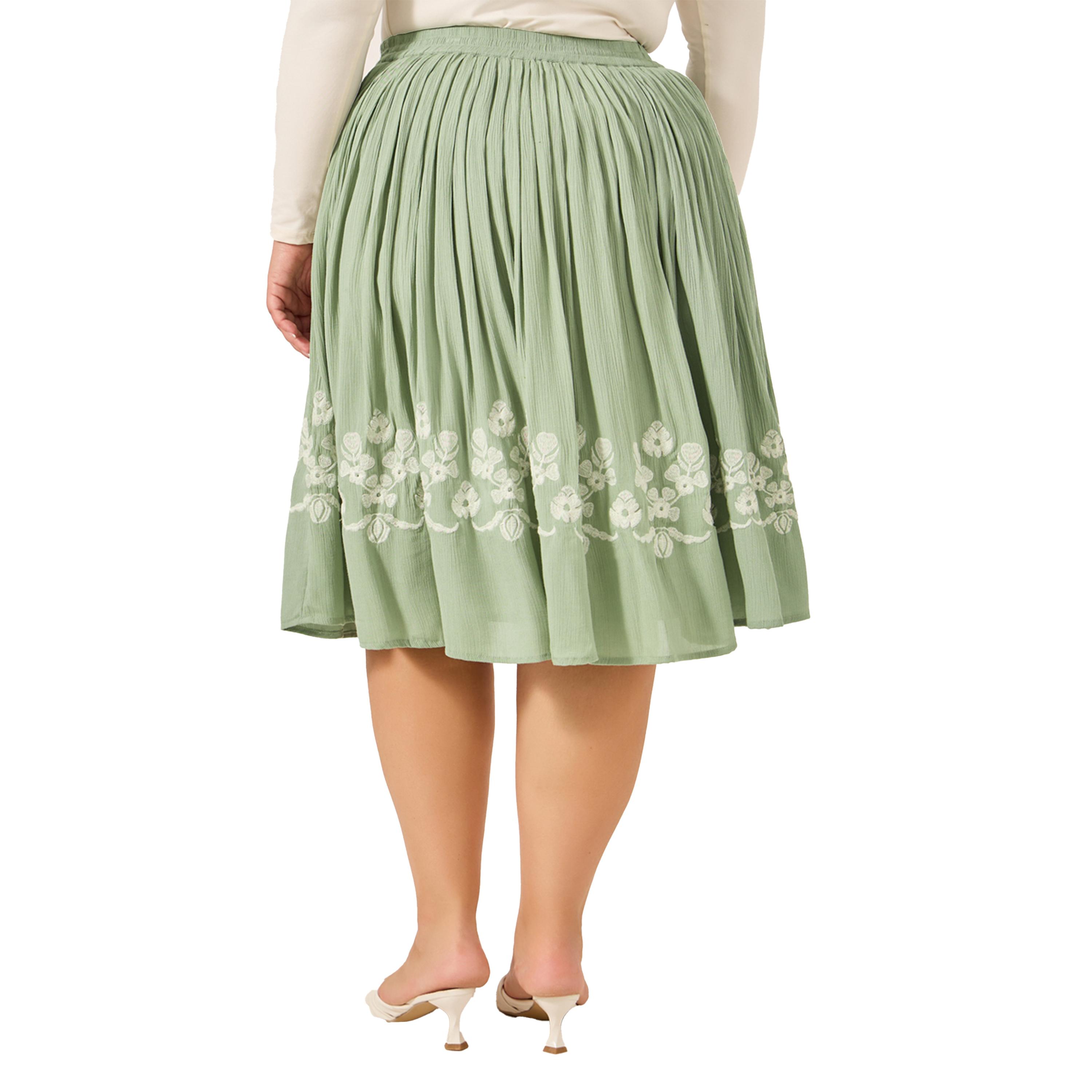 Styli Plus Size Embroidered Gathered Midi Skirt-women-clothing-bottoms-skirts-image-4