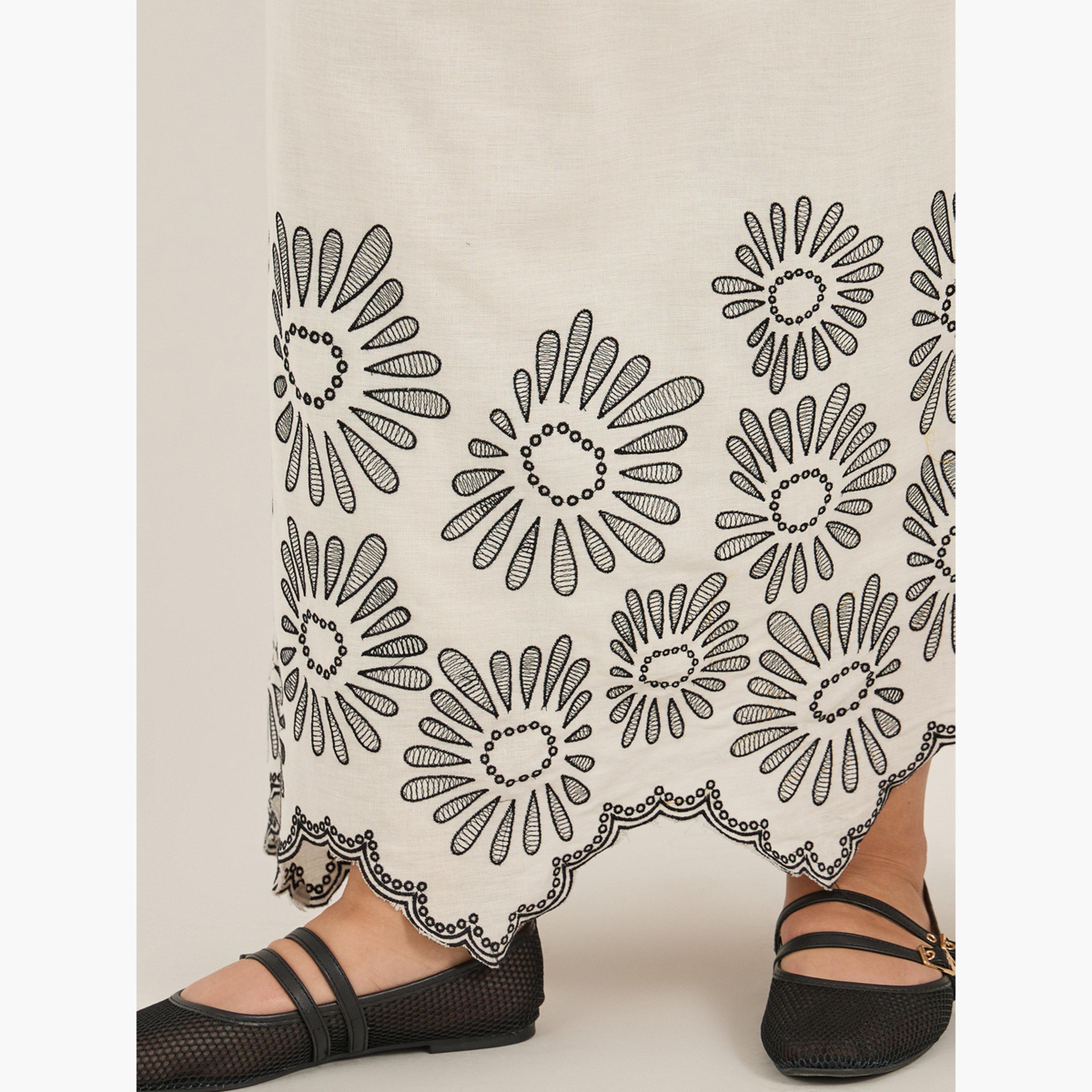 Styli Plus Size Embroidered Hem Maxi Skirt-women-clothing-bottoms-skirts-image-3