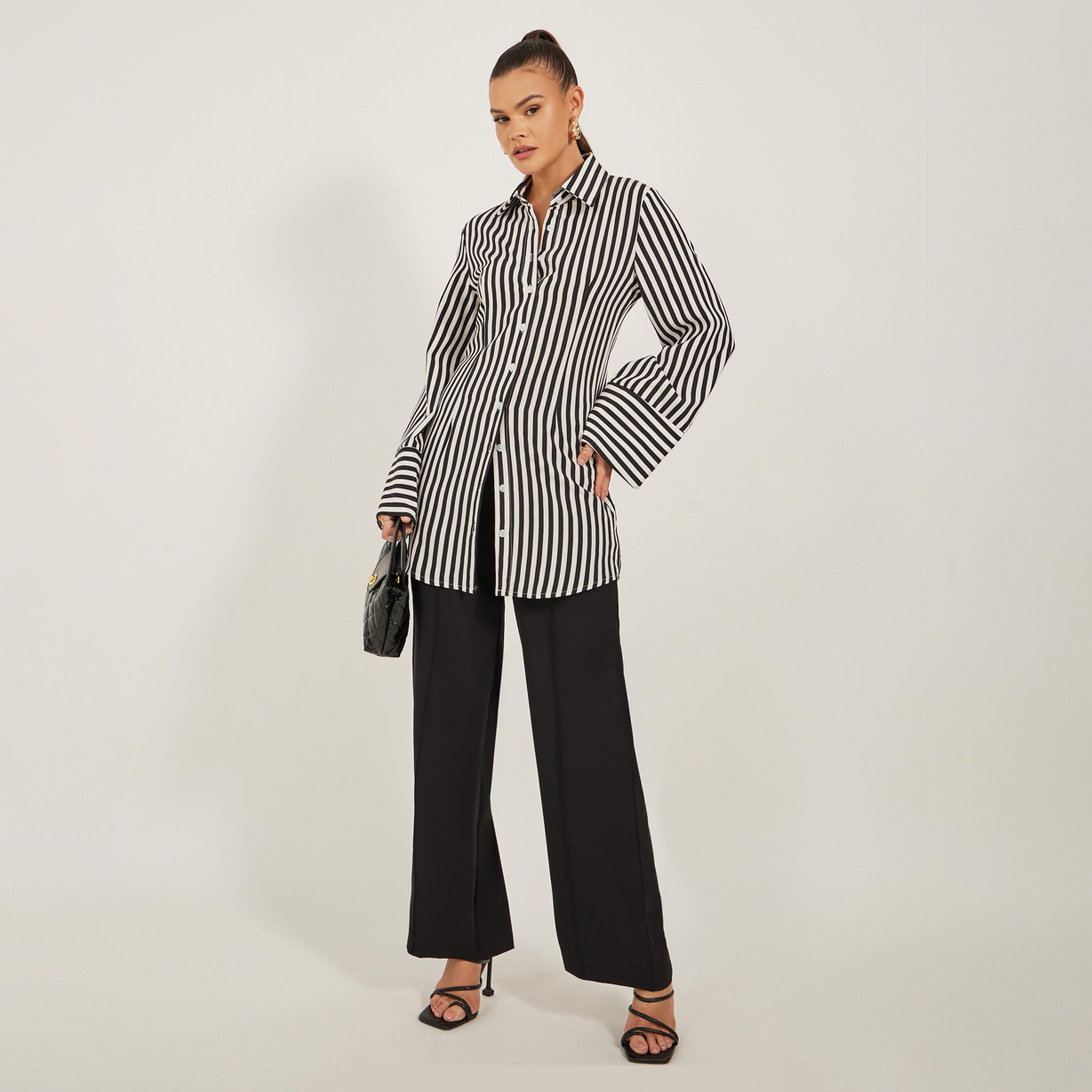 Take Two Striped Long Sleeve Regular Fit Shirt-women-clothing-dresses-image-2