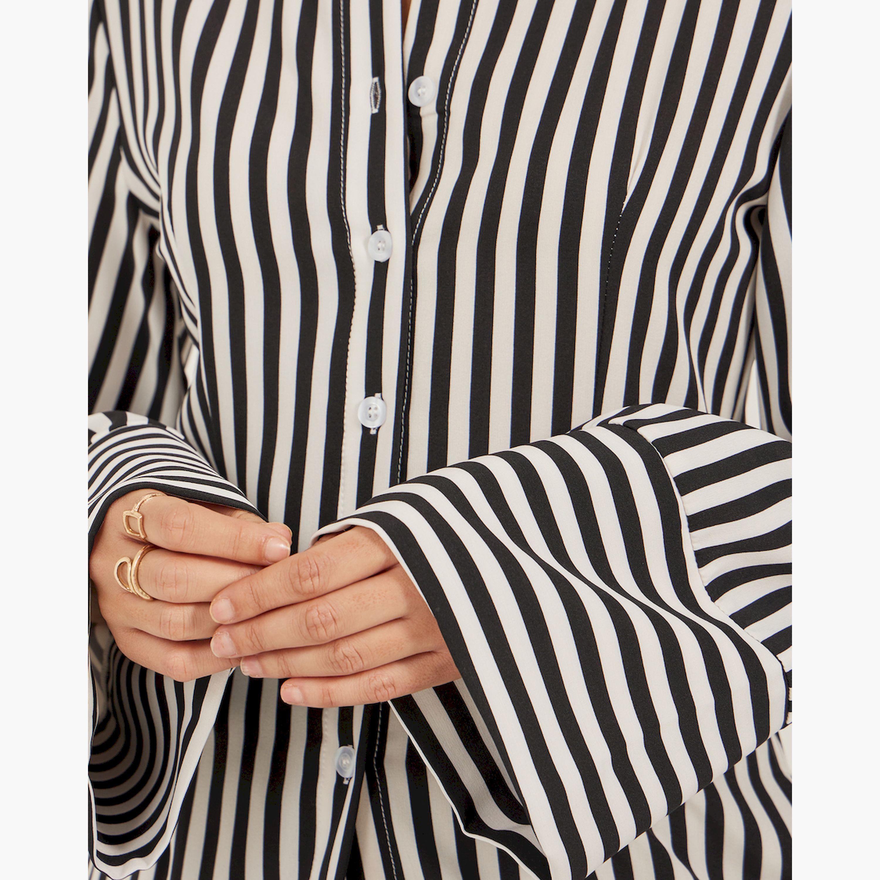 Take Two Striped Long Sleeve Regular Fit Shirt-women-clothing-dresses-image-4
