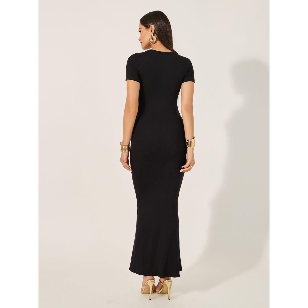 Styli Round Neck Short Sleeve Bodycon Maxi Dress-women-clothing-dresses-image-5