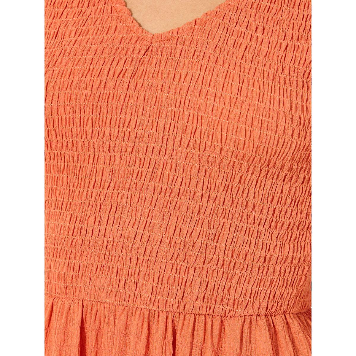 Styli Texture Smocking Detail Tiered Midi Dress-women-clothing-dresses-image-4