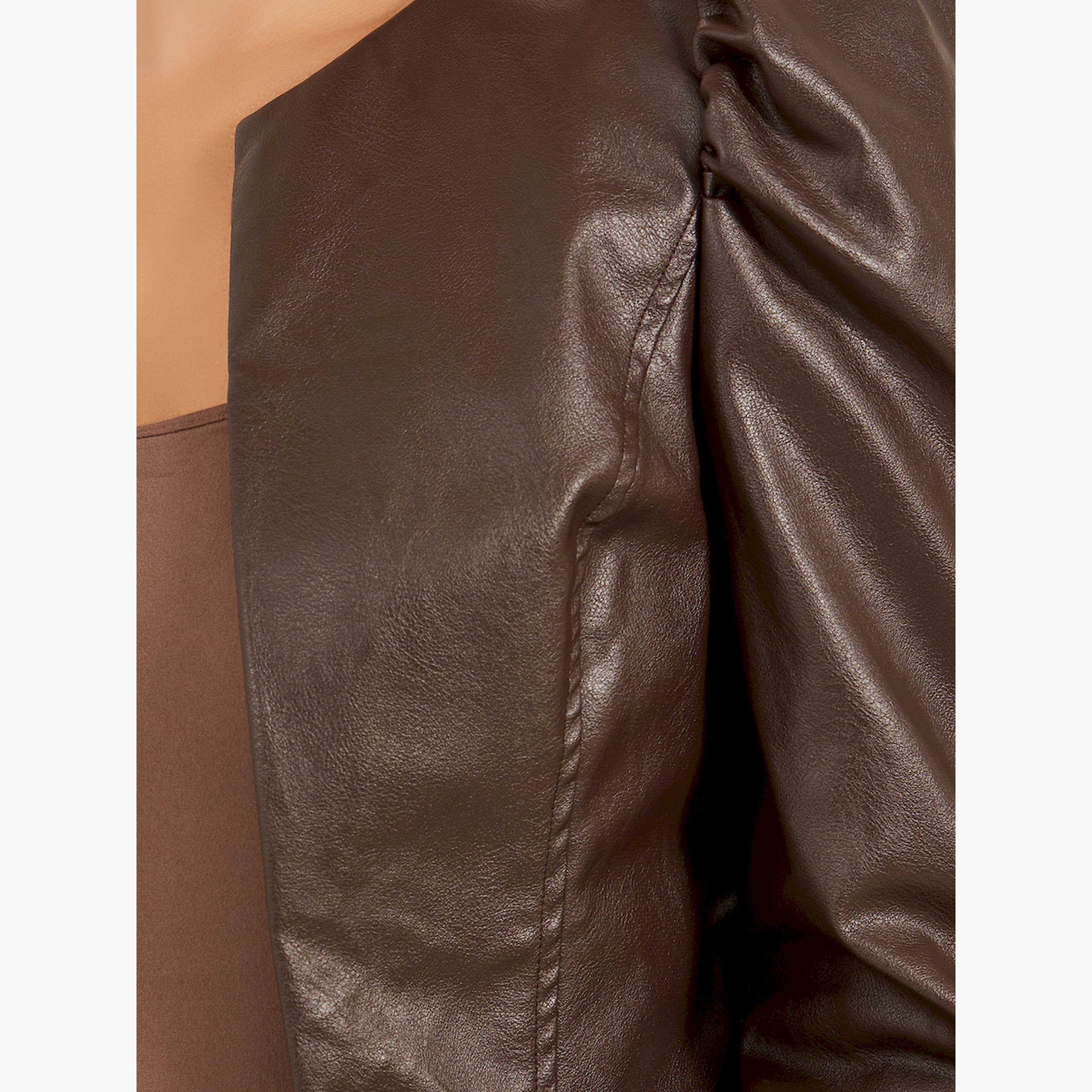 جاكيت سادة بقصة عادية وأكمام منفوخة-women-winterwear-coatsandjackets-jackets-image-2
