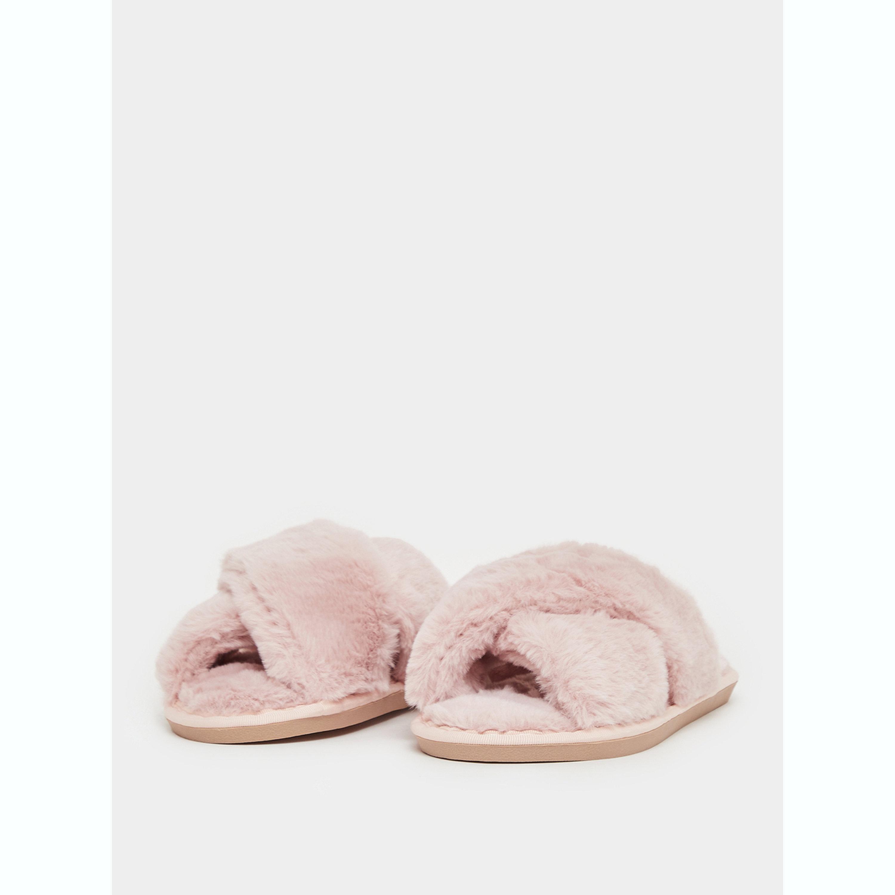 ستايلي - شبشب غرفة النوم زغبي ذو أشرطة متقاطعة-women-shoes-bedroomslippers-image-1