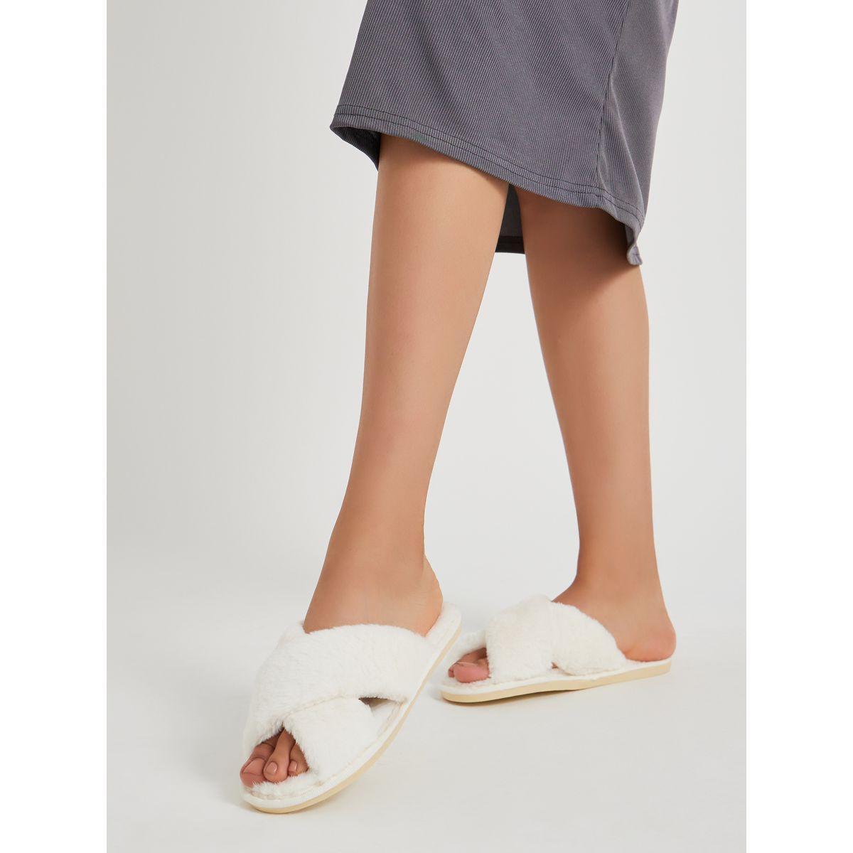 ستايلي - شبشب غرفة النوم زغبي ذو أشرطة متقاطعة-women-shoes-bedroomslippers-image-1