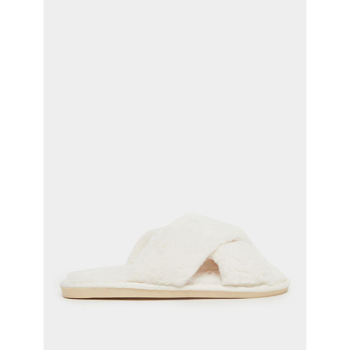 Styli Criss Cross Strap Fluffy Bedroom Slippers-women-shoes-bedroomslippers-image-2