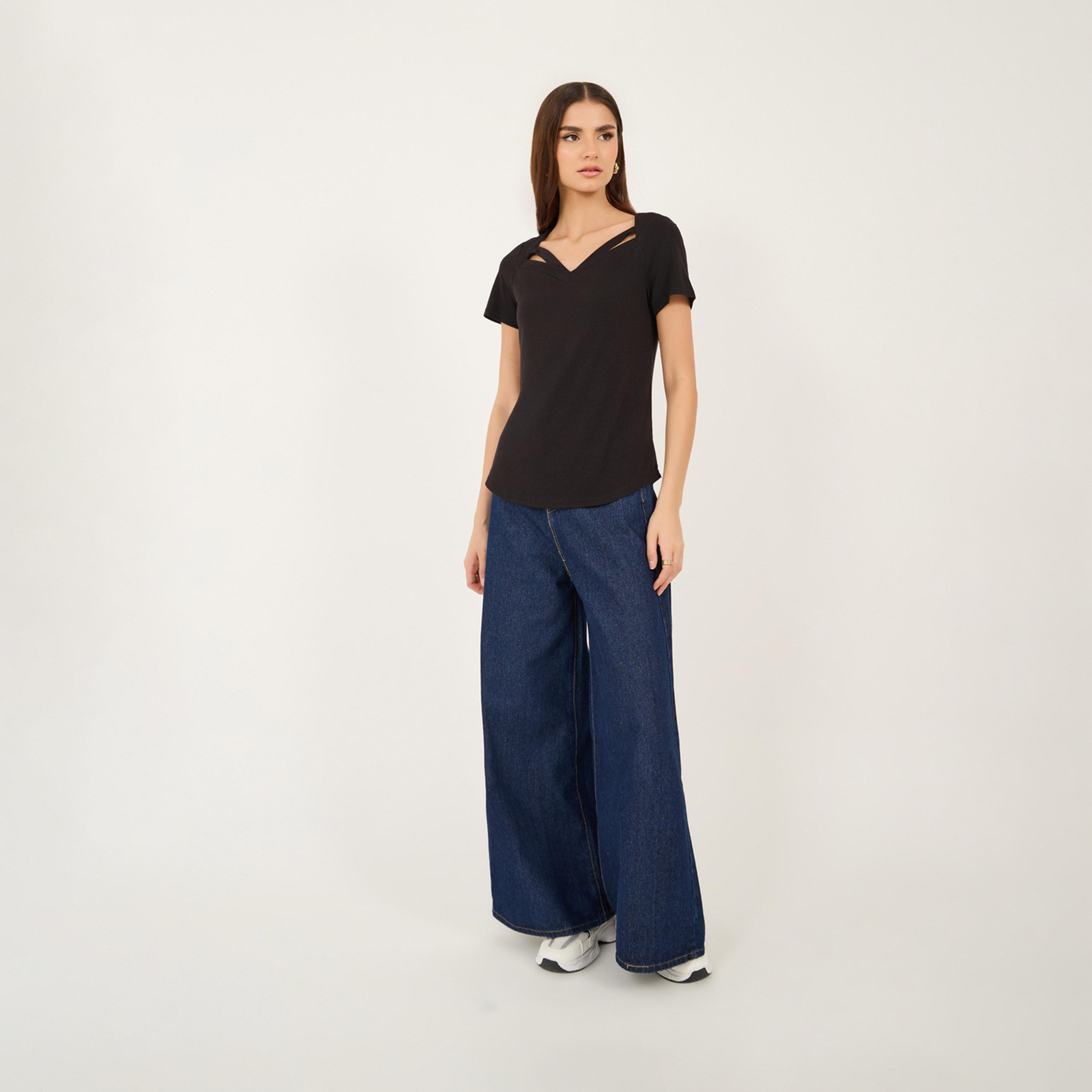 تيشيرت سادة بقصة عادية-women-clothing-tshirts-image-3