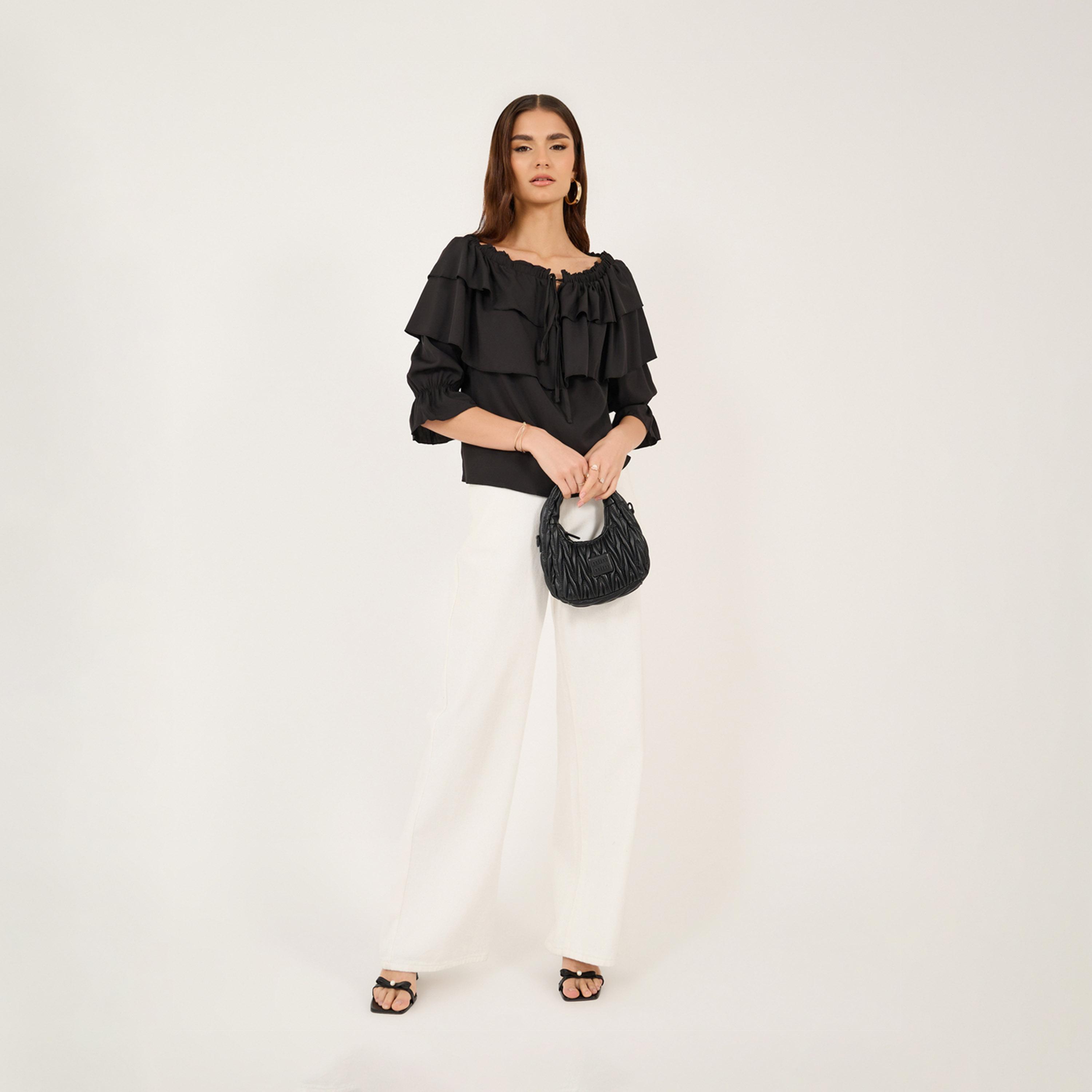 بلوزة بأكتاف مكشوفة مع تفاصيل كشكش-women-clothing-shirtsandblouses-blouses-image-2