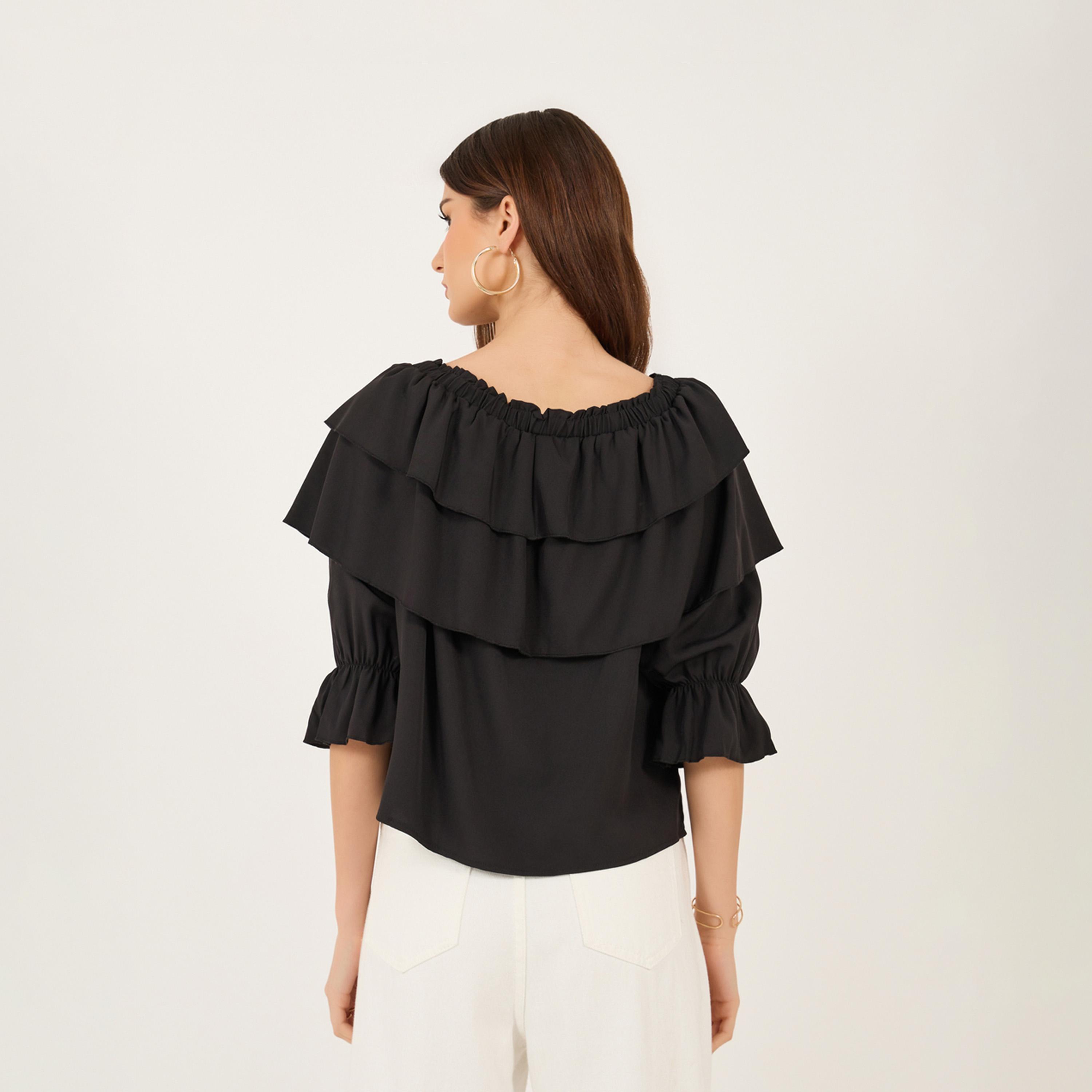 Take Two Off Shoulder Ruffle Detail Tiered Top-women-clothing-shirtsandblouses-blouses-image-4