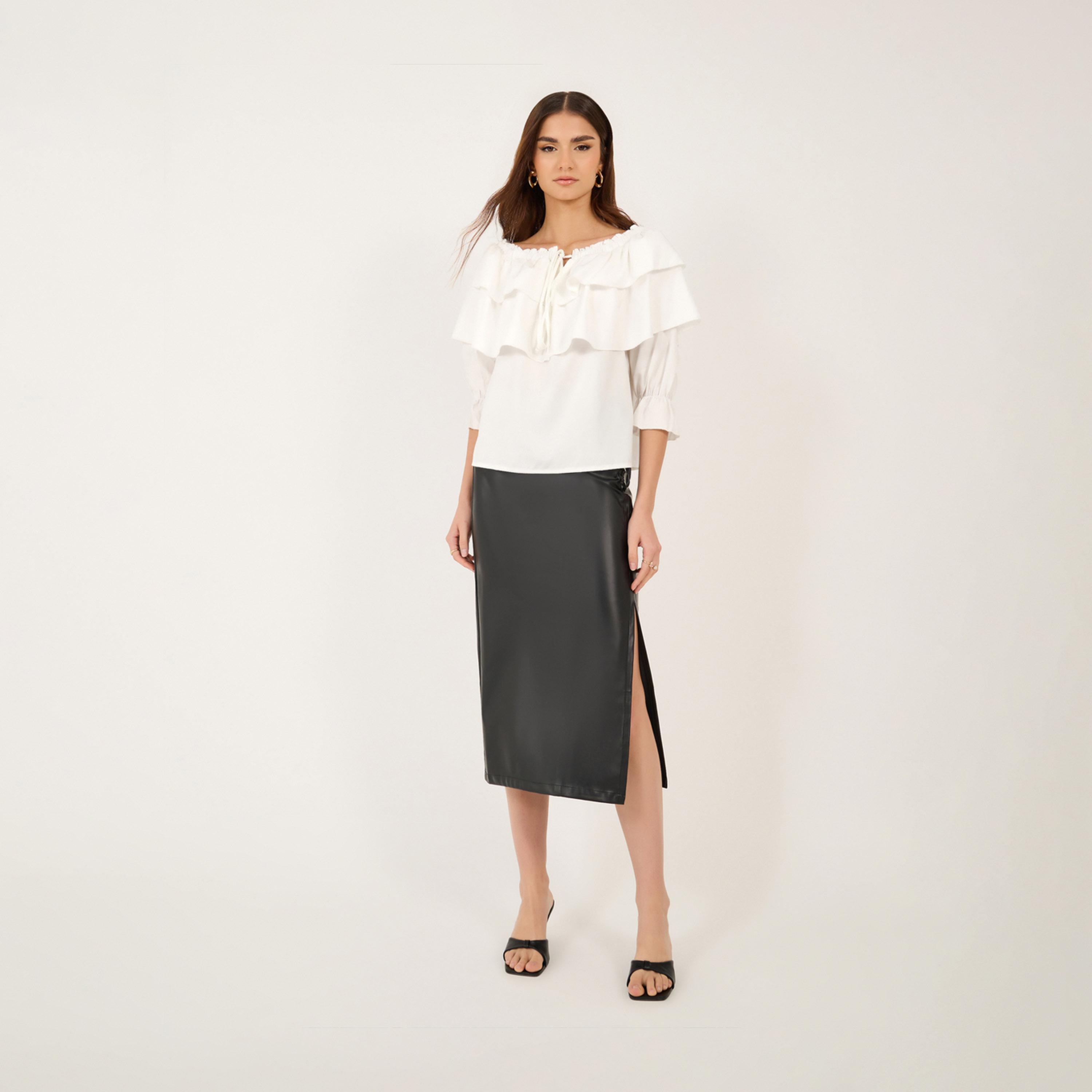 Take Two Off Shoulder Ruffle Detail Tiered Top-women-clothing-shirtsandblouses-blouses-image-2