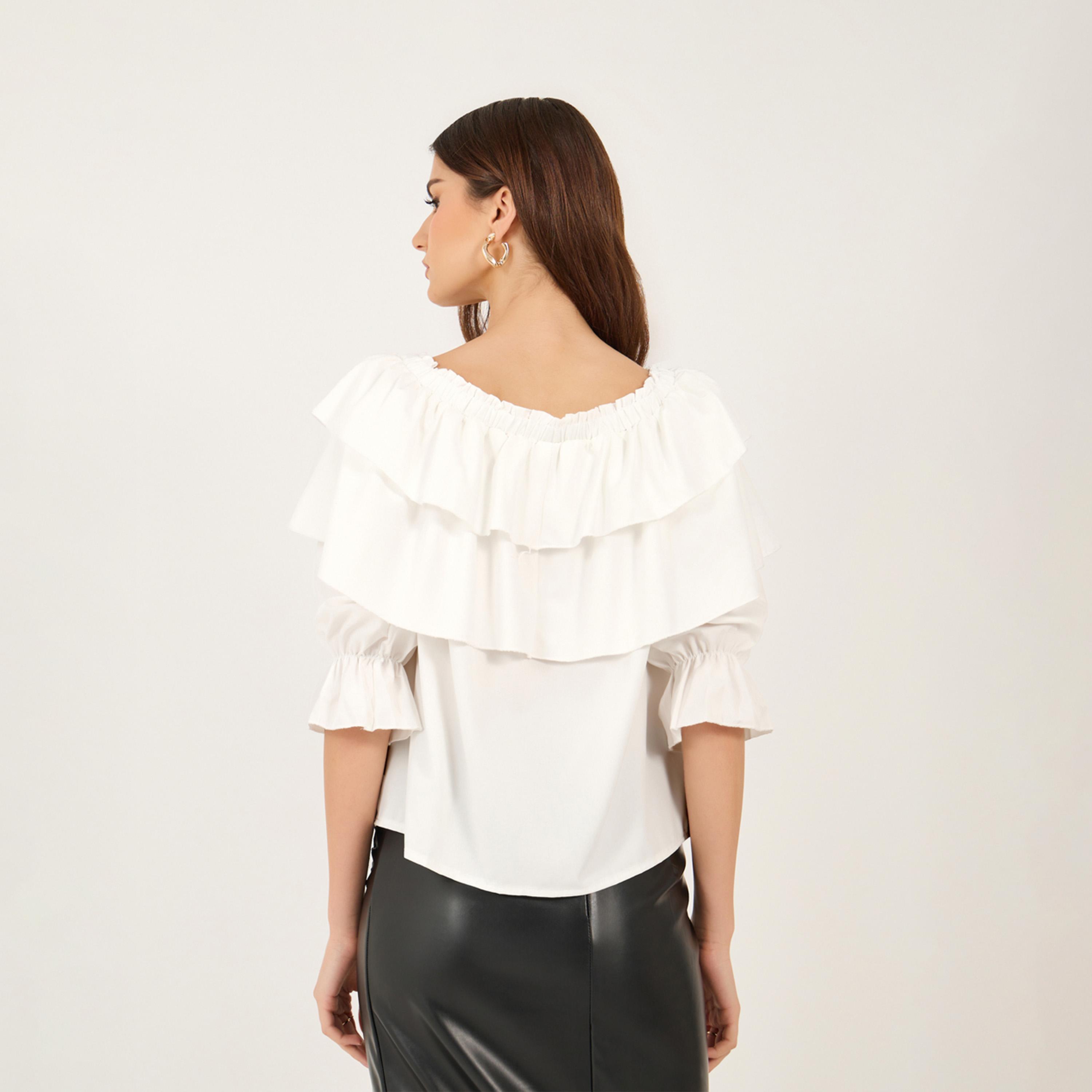Take Two Off Shoulder Ruffle Detail Tiered Top-women-clothing-shirtsandblouses-blouses-image-4