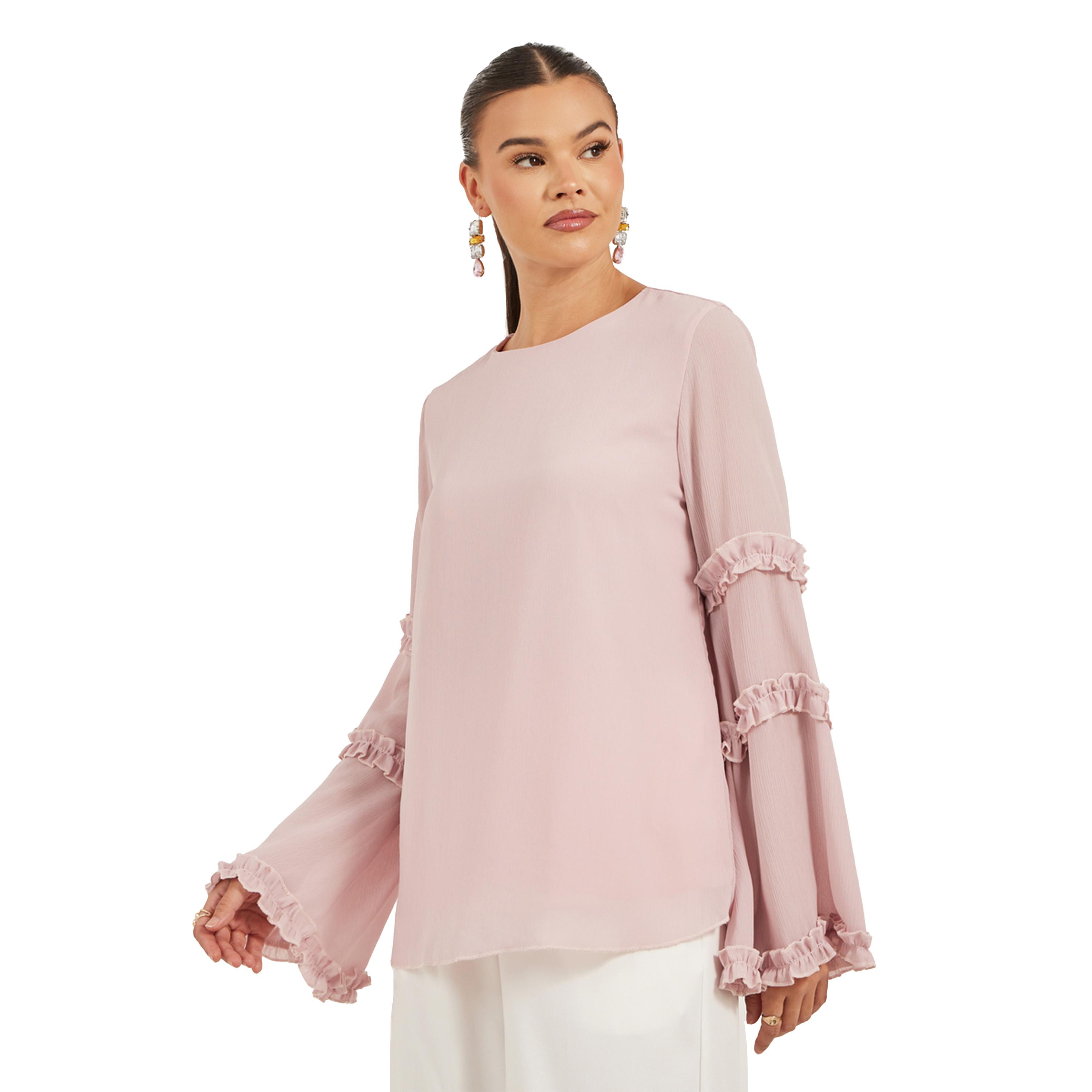 بلوزة بأكمام طويلة وتفاصيل كشكش-women-clothing-shirtsandblouses-blouses-image-3