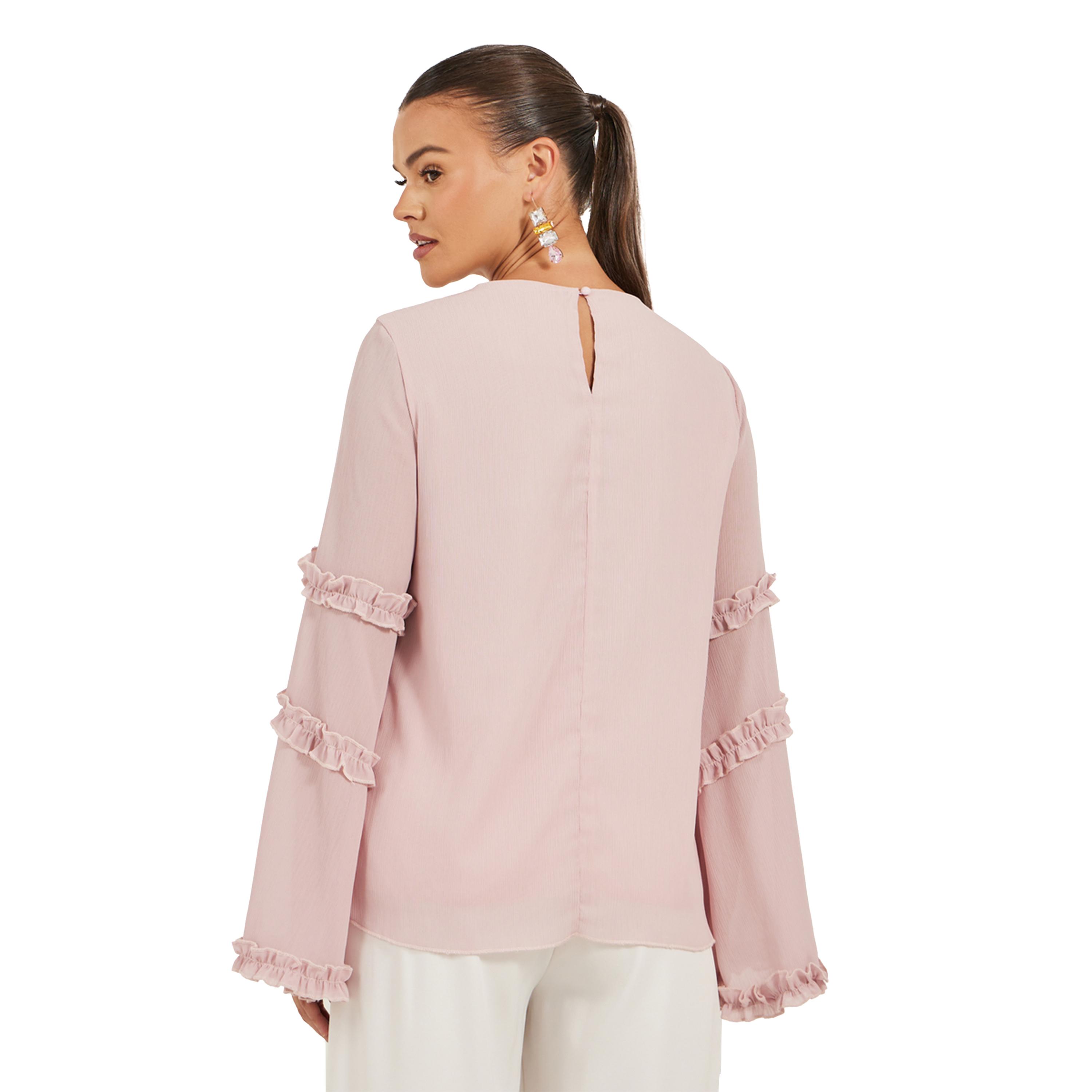 بلوزة بأكمام طويلة وتفاصيل كشكش-women-clothing-shirtsandblouses-blouses-image-5