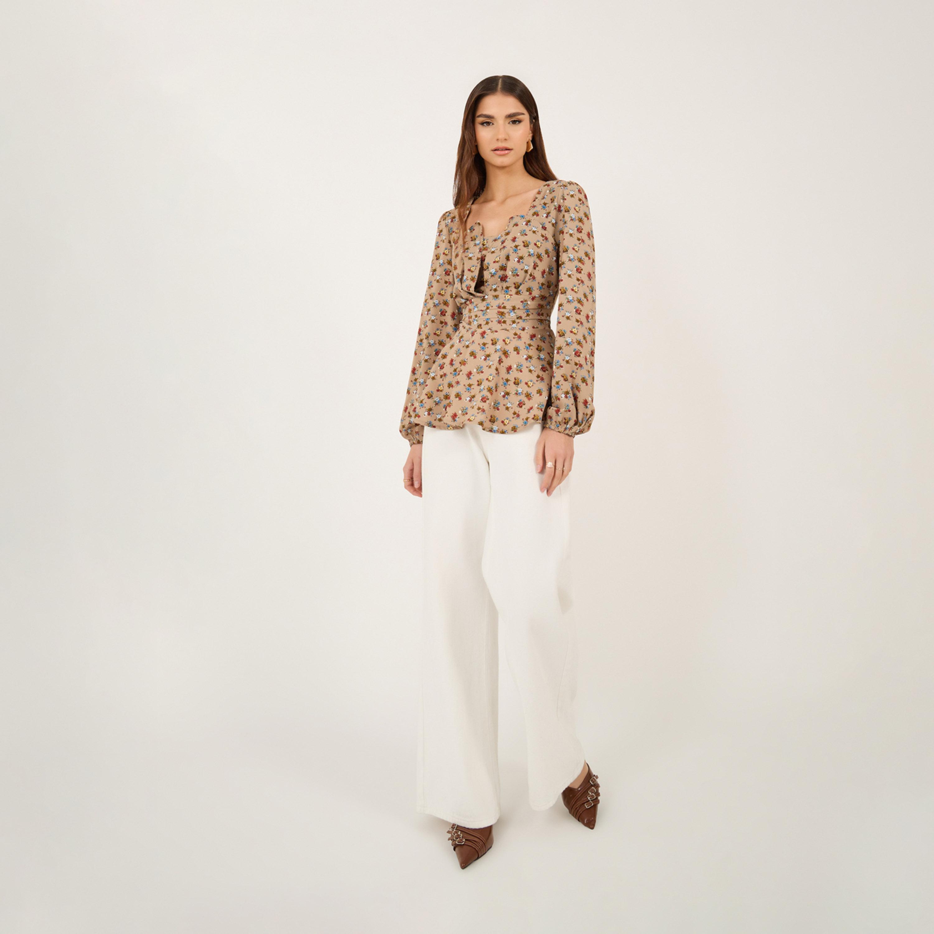 Take Two All-Over Floral Print Ruffle Hem Top-women-clothing-shirtsandblouses-blouses-image-3