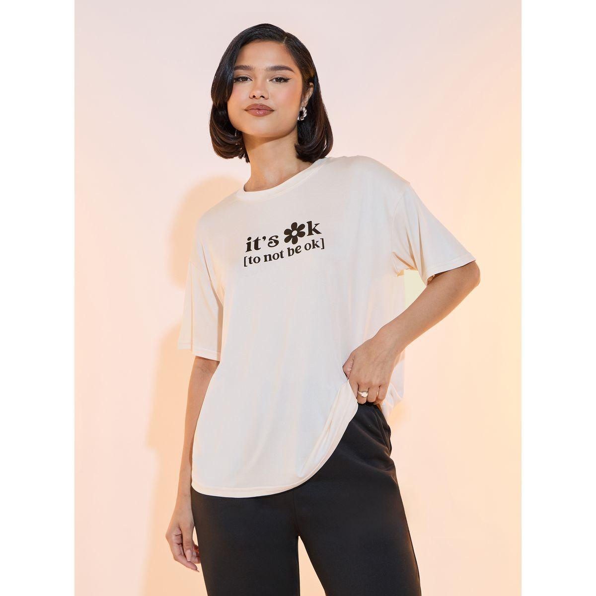 Take Two Slogan Print Round Neck Regular Fit T-Shirt-women-clothing-tshirts-image-1