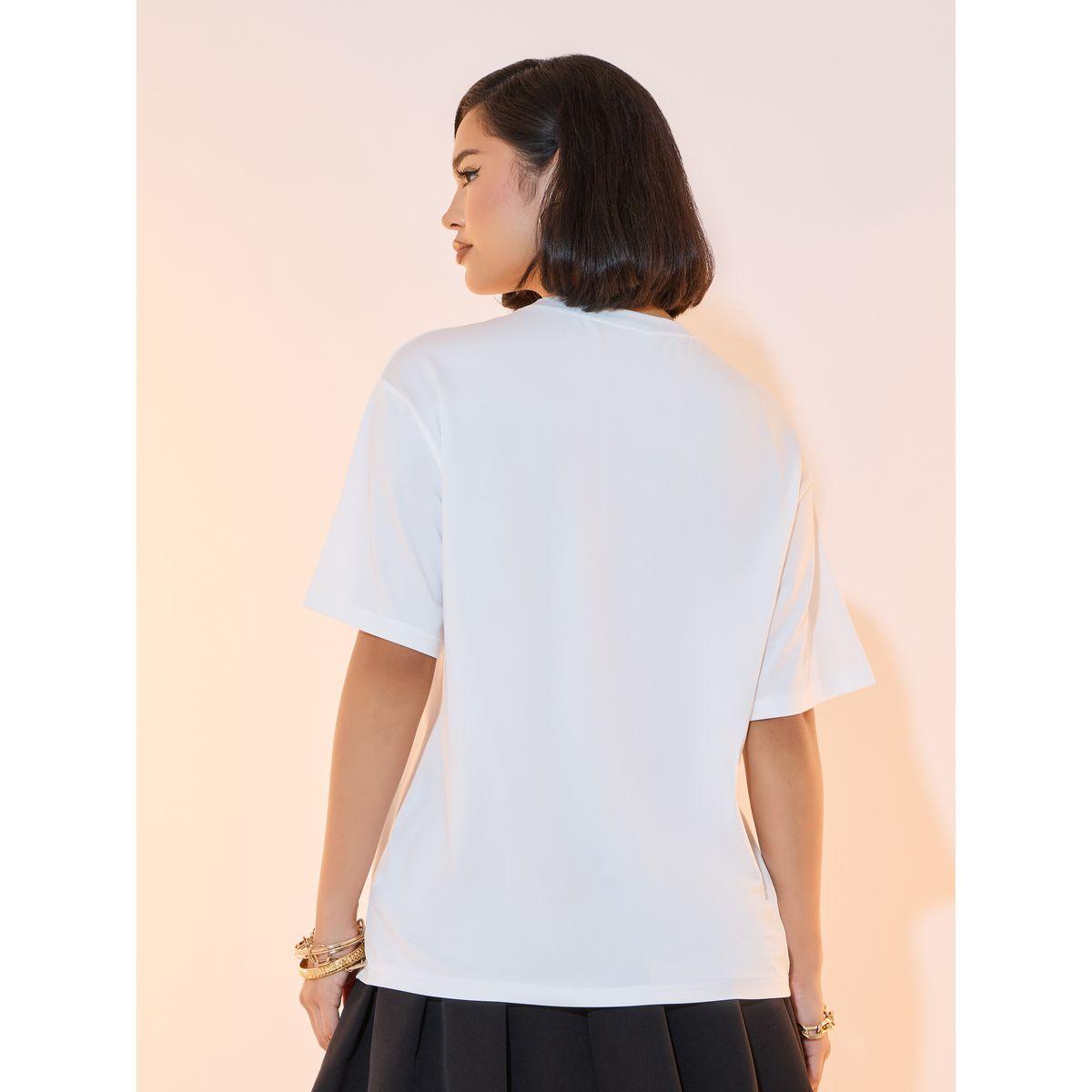 Take Two Slogan Cherry Print Round Neck T-shirt-women-clothing-tshirts-image-4