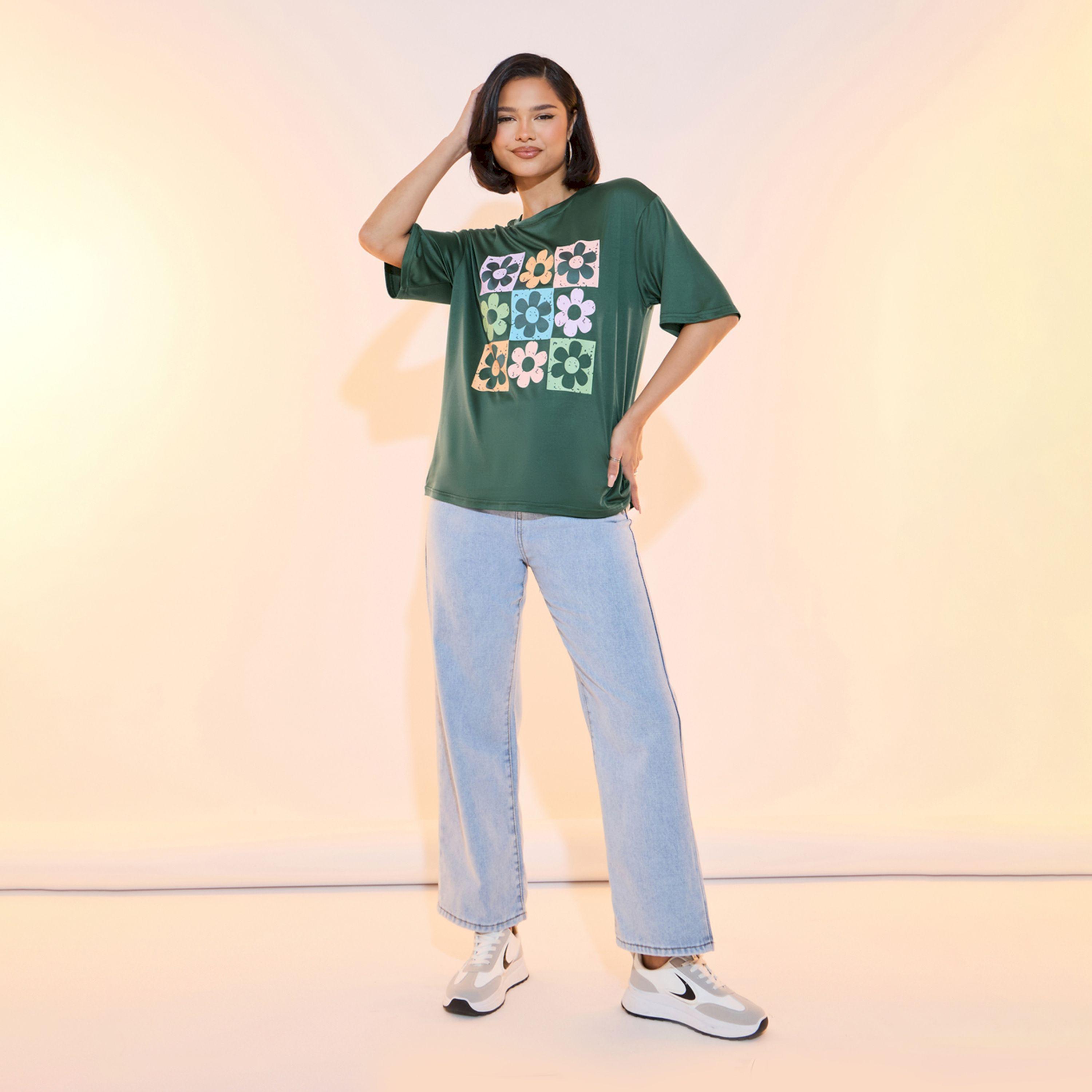 Take Two Floral Graphic Print Round Neck T-Shirt-women-clothing-tshirts-image-2