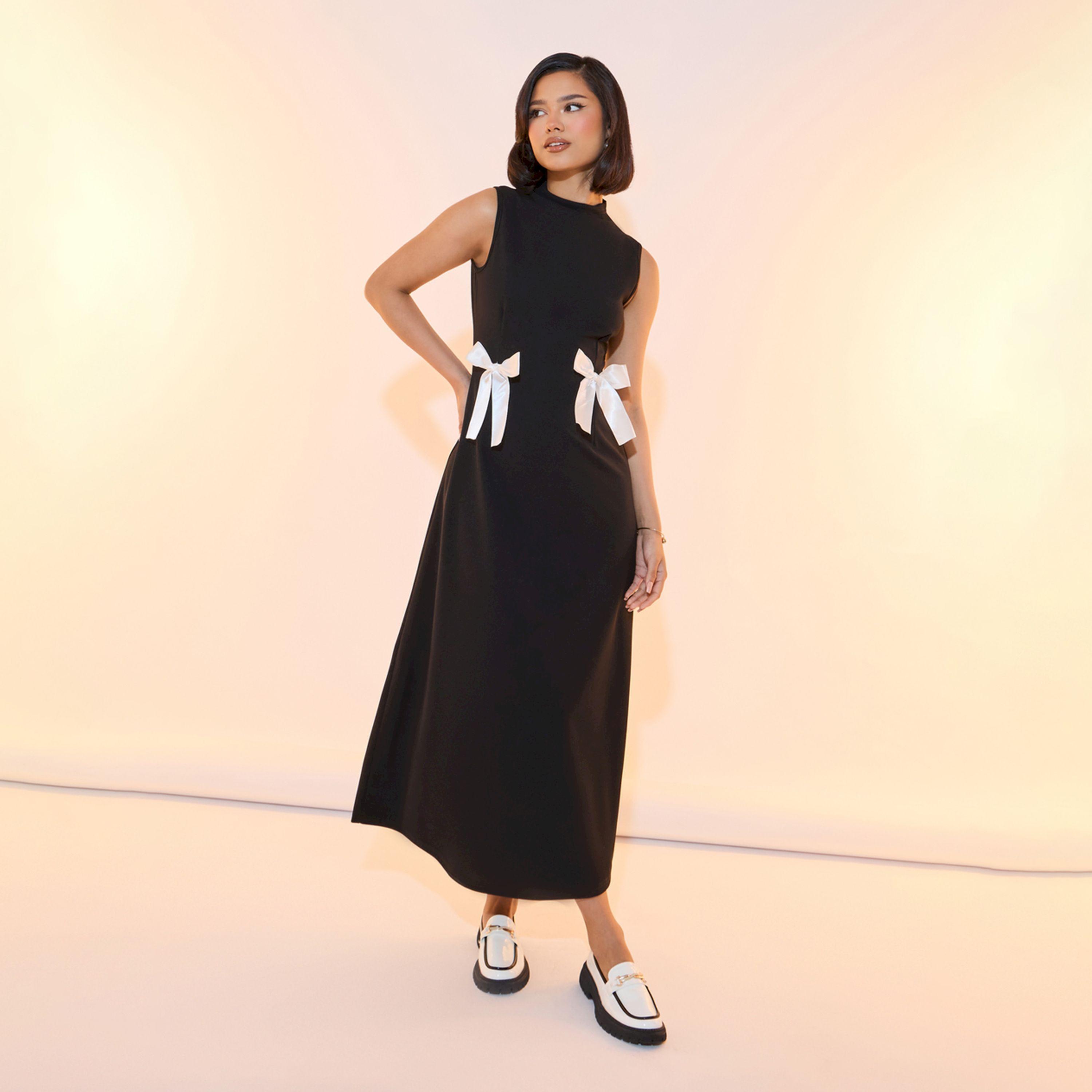 Take Two Bow Detail Sleeveless A-Line Midi Dress-women-clothing-dresses-image-1
