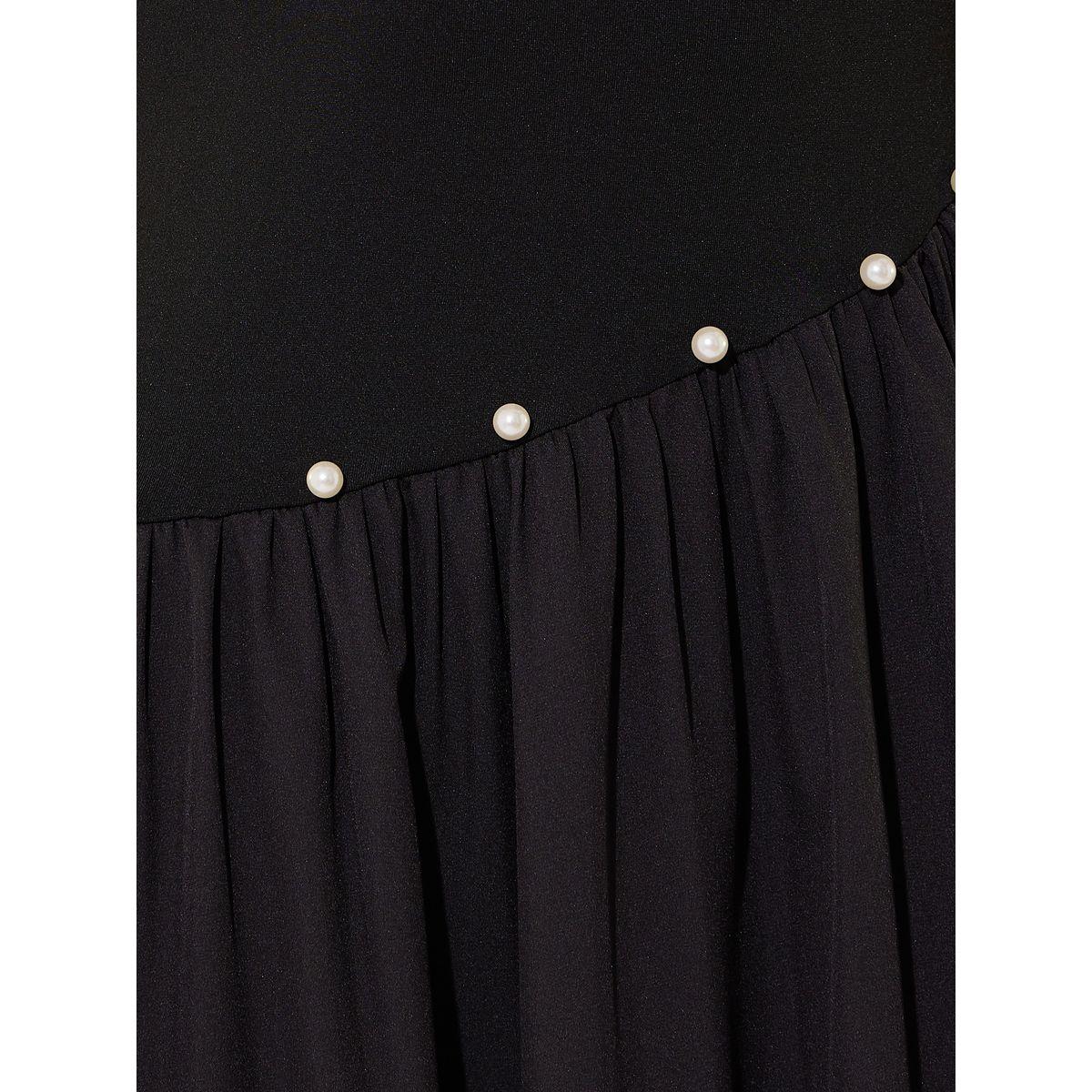 Take Two Solid Waist Pleated Faux Pearl Detail Maxi Dress-women-clothing-dresses-image-5