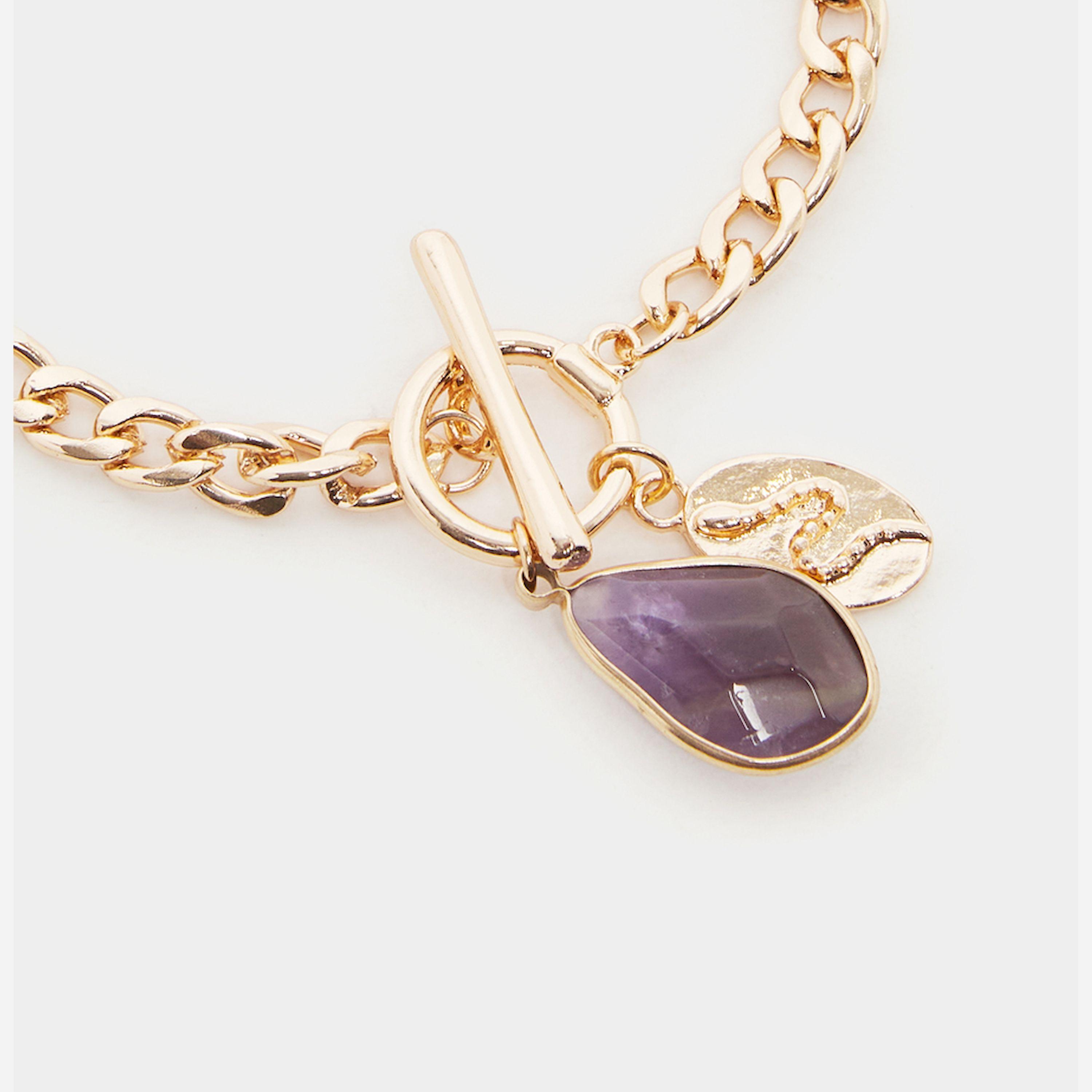 ستايلي - سوار سلسلة مزين بالحجر-women-watchesandjewellery-jewellery-banglesandbracelets-image-3