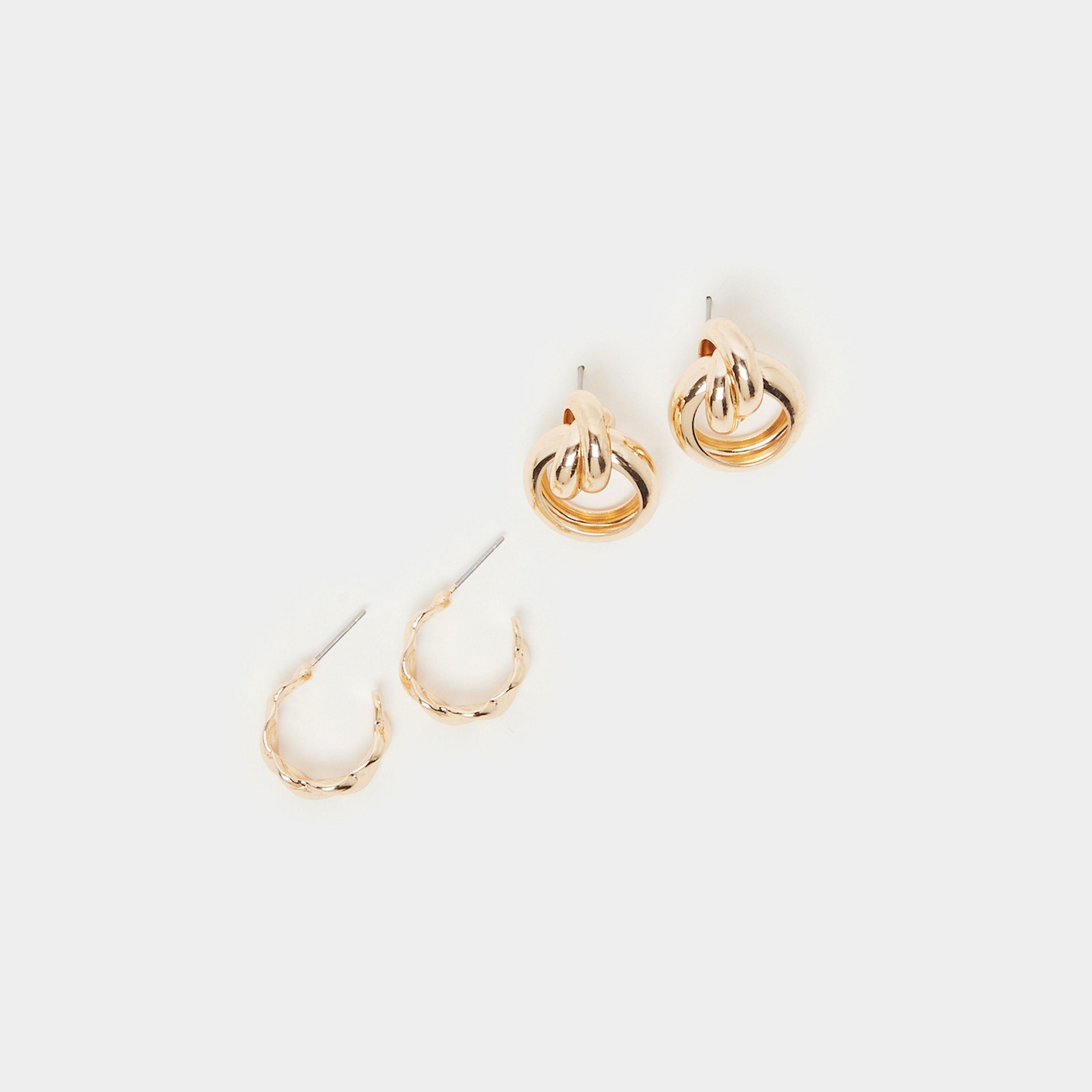 Styli Set Of 2 - Textured Assorted Earrings-women-watchesandjewellery-jewellery-earrings-image-1