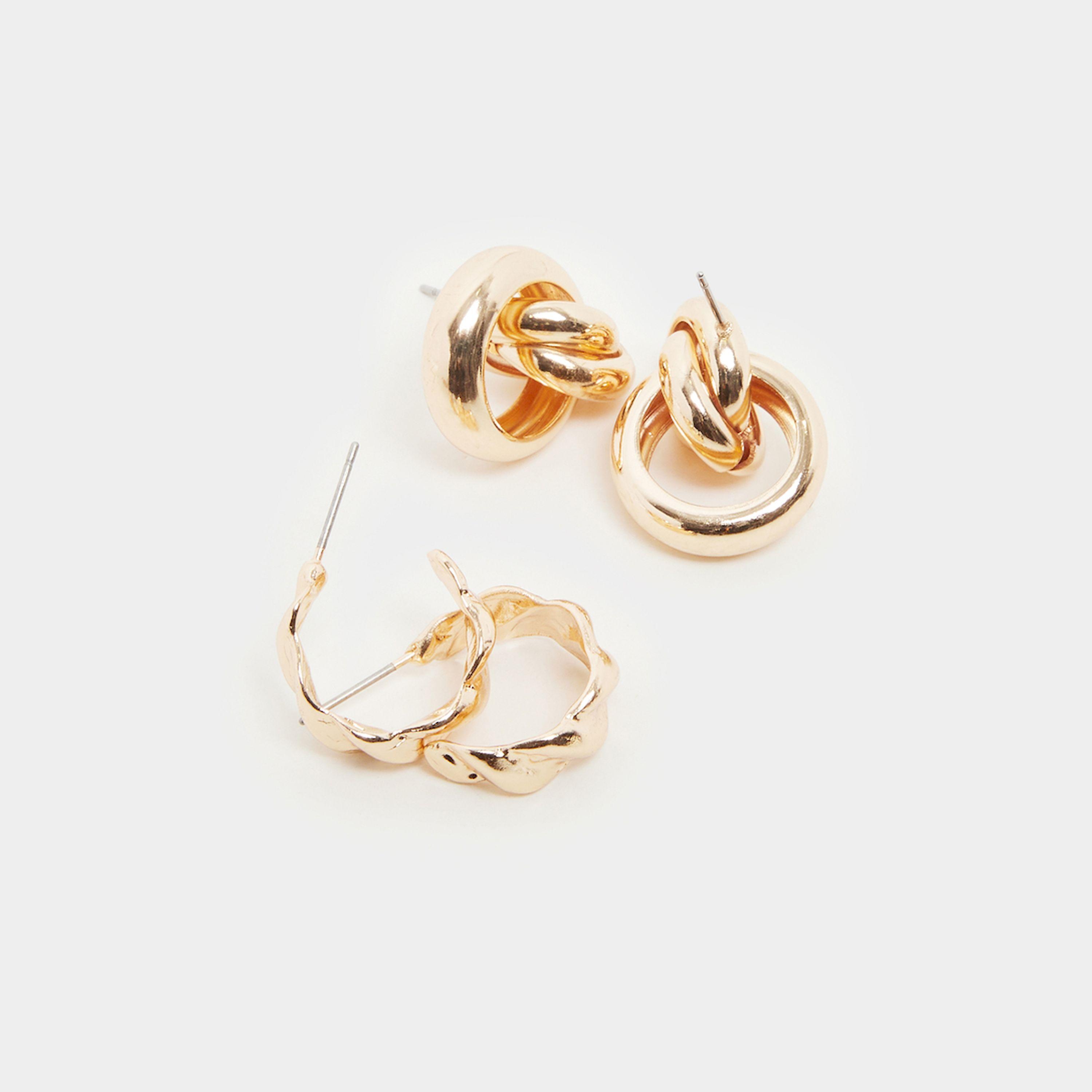 Styli Set Of 2 - Textured Assorted Earrings-women-watchesandjewellery-jewellery-earrings-image-4