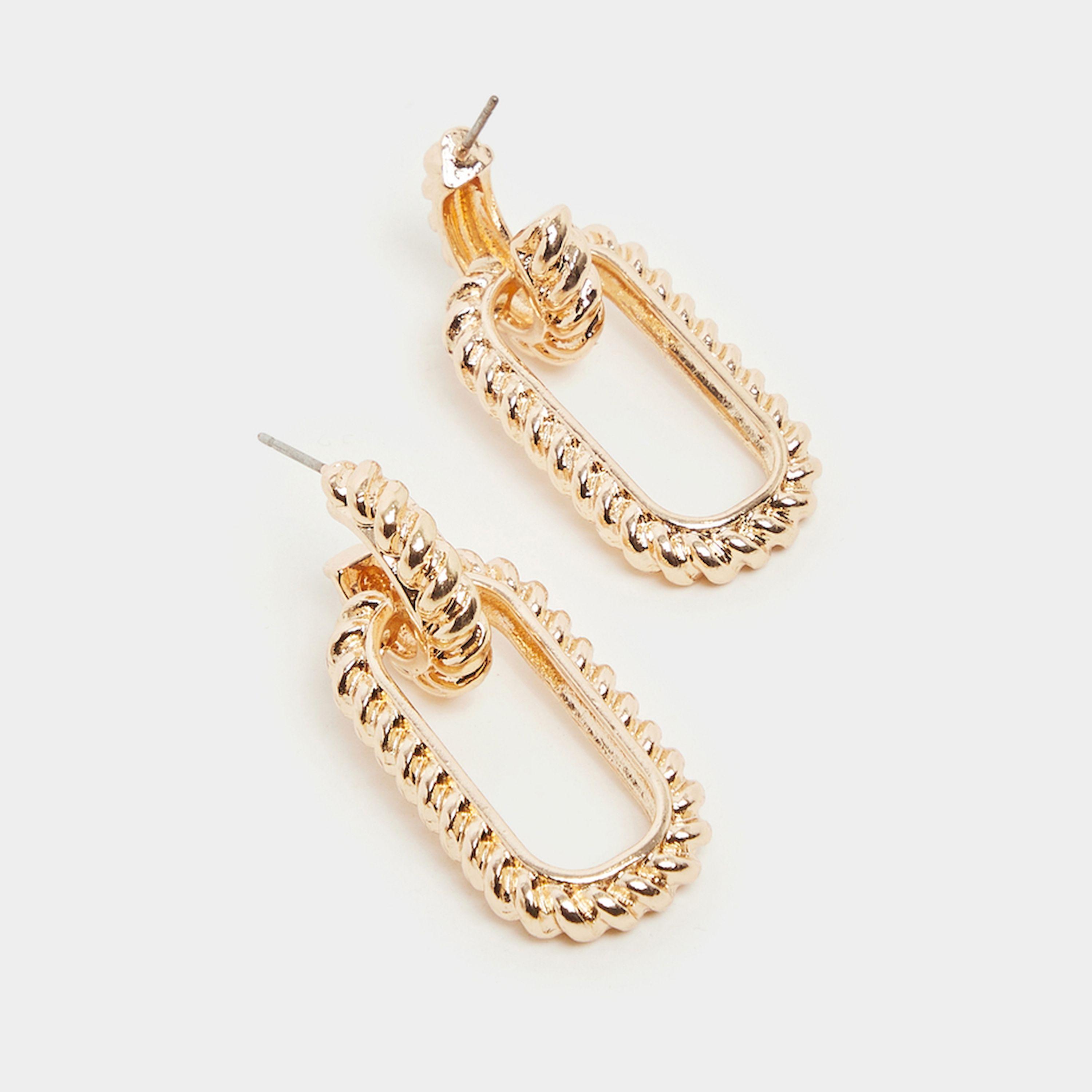 Styli Textured Square Drop Earrings-women-watchesandjewellery-jewellery-earrings-image-3