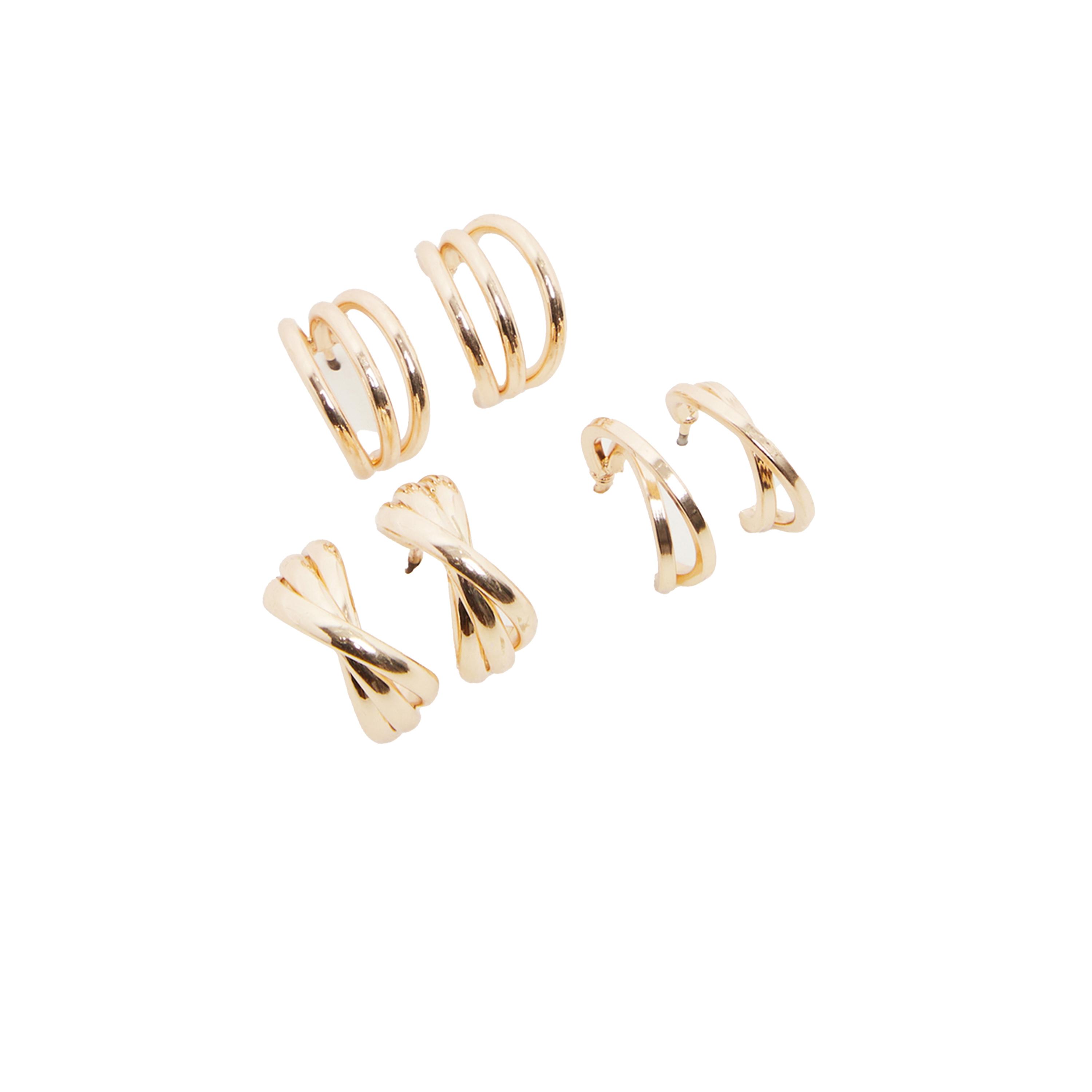 ستايلي -  مجموعة من 3 أقراط دائرية عادية نصف دائرية-women-watchesandjewellery-jewellery-earrings-image-1