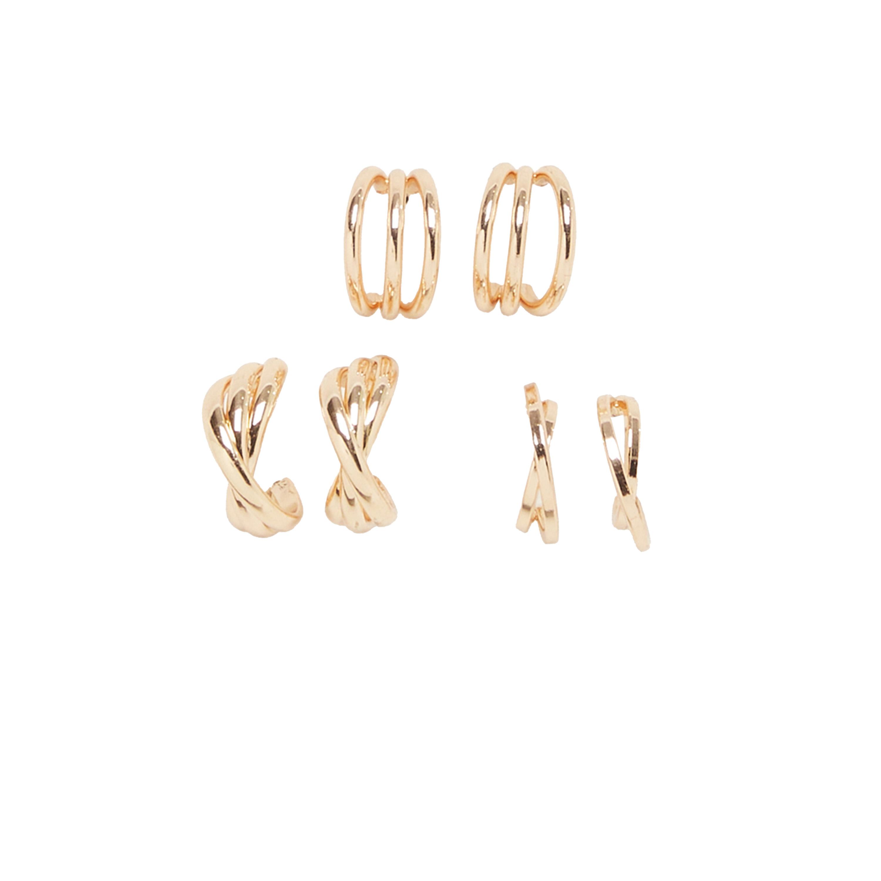 Styli Set of 3 - Plain Half Hoop Earrings-women-watchesandjewellery-jewellery-earrings-image-3
