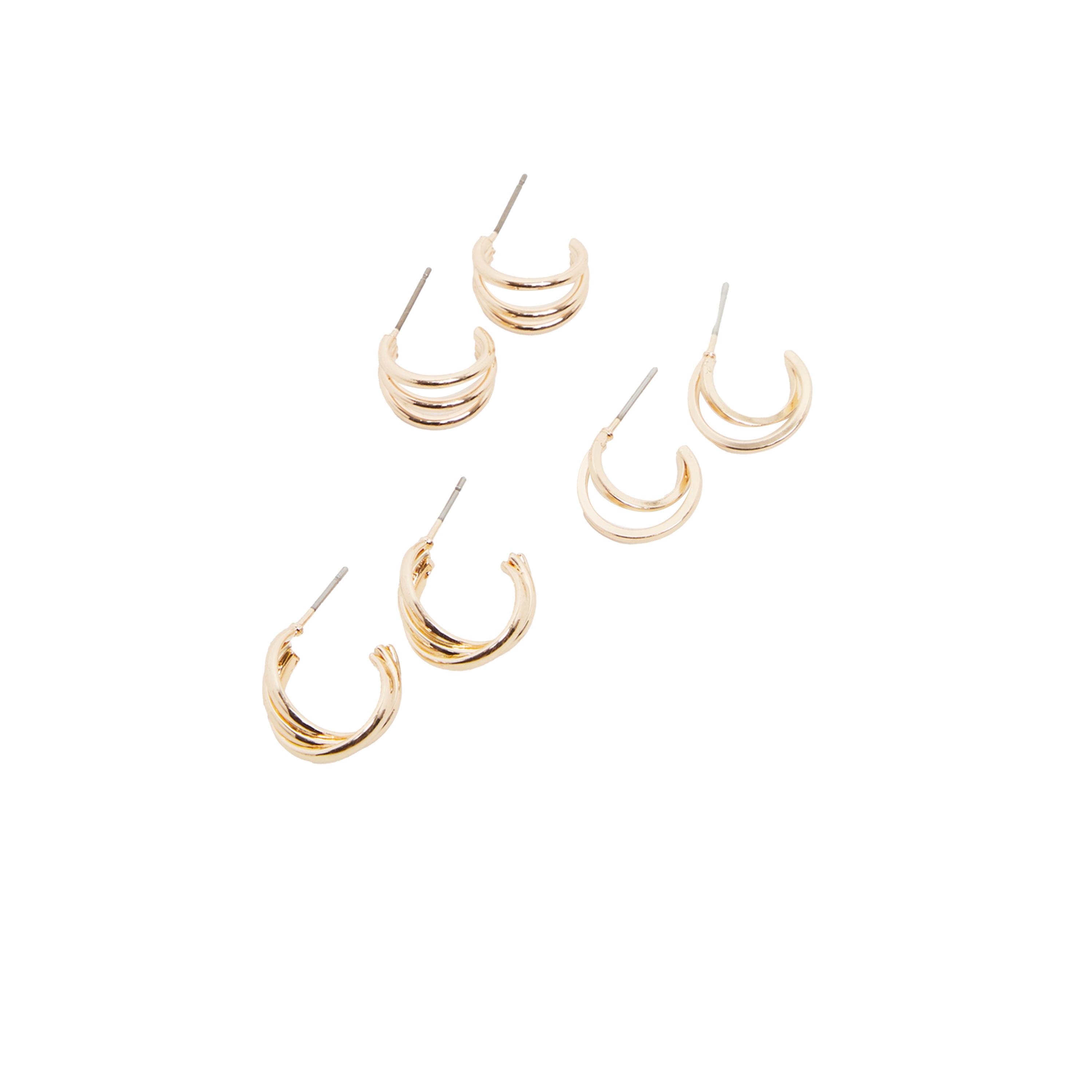 ستايلي -  مجموعة من 3 أقراط دائرية عادية نصف دائرية-women-watchesandjewellery-jewellery-earrings-image-4