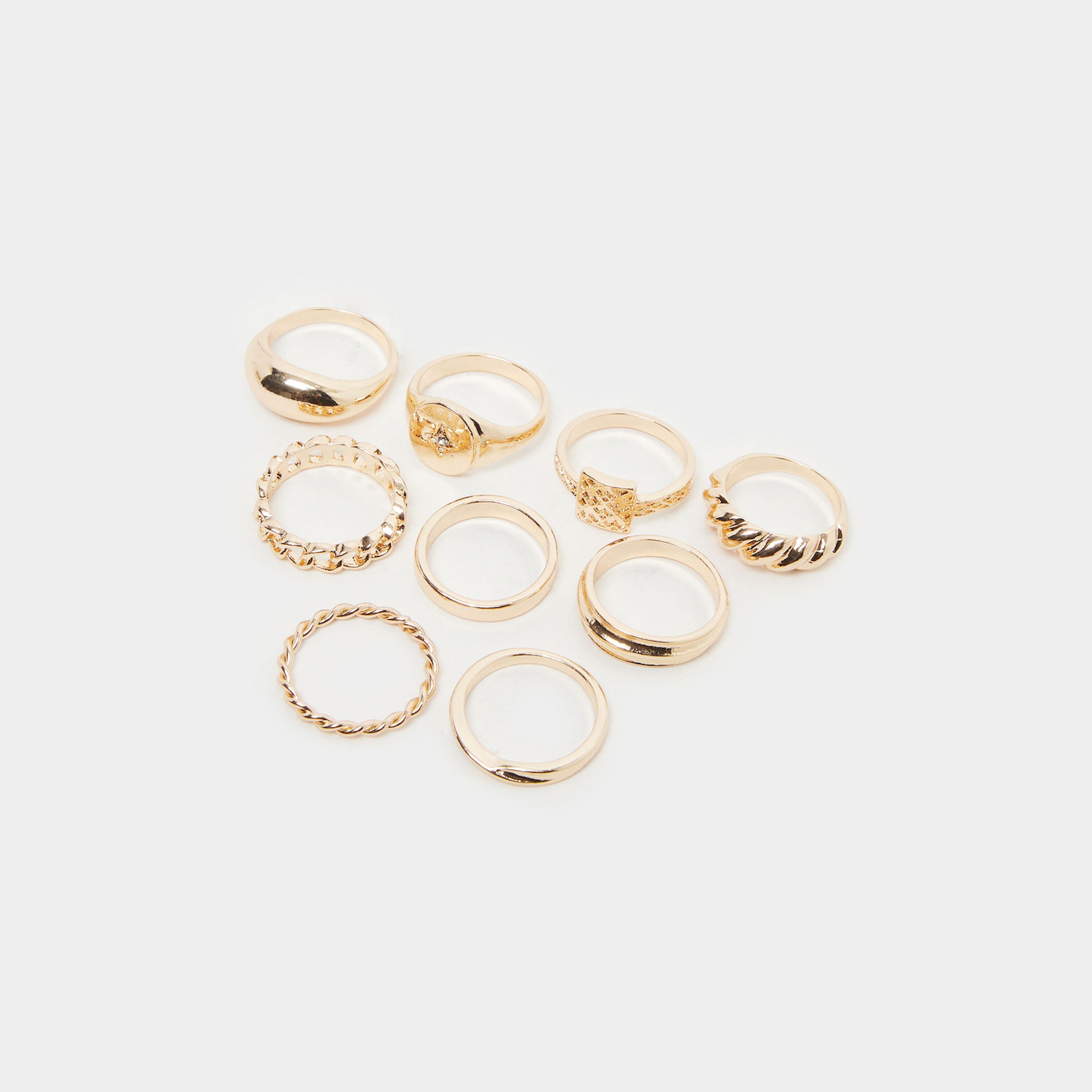 ستايلي - طقم من 9 خواتم متنوعة-women-watchesandjewellery-jewellery-rings-image-1