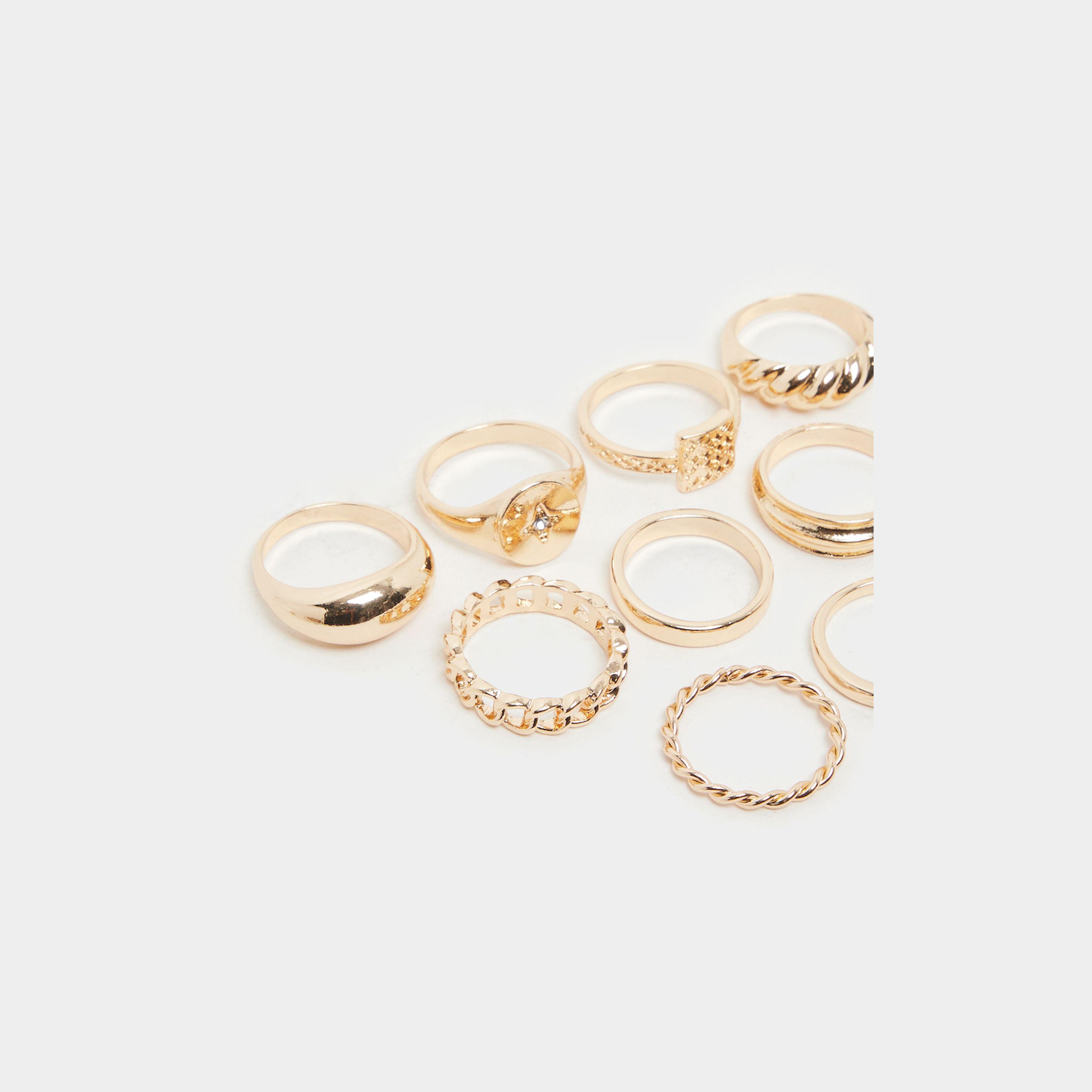 ستايلي - طقم من 9 خواتم متنوعة-women-watchesandjewellery-jewellery-rings-image-3