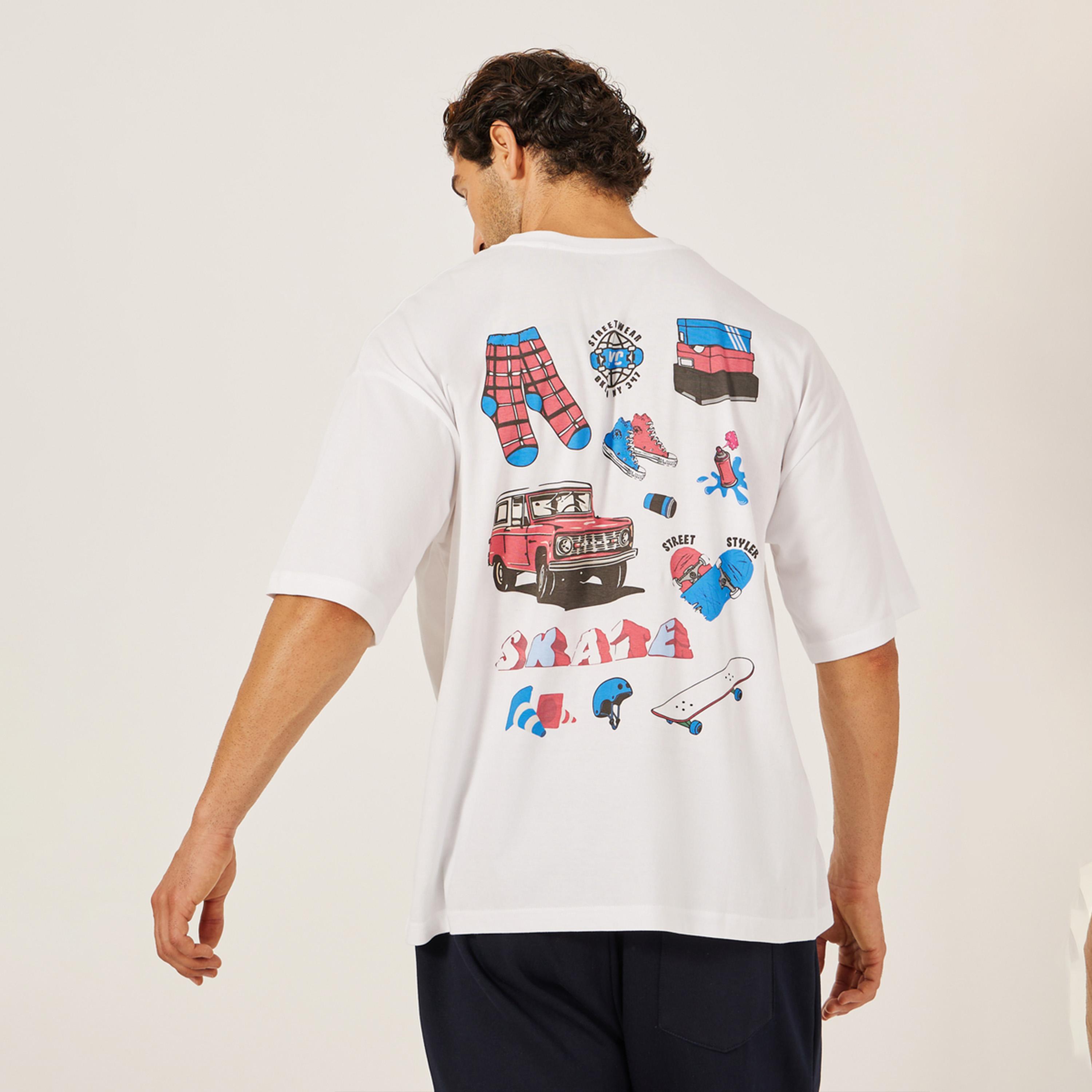 ستايلي - تي شيرت جيرسي كبير الحجم بطبعة جرافيكية على الظهر-men-clothing-tshirtsandpolos-tshirts-image-3