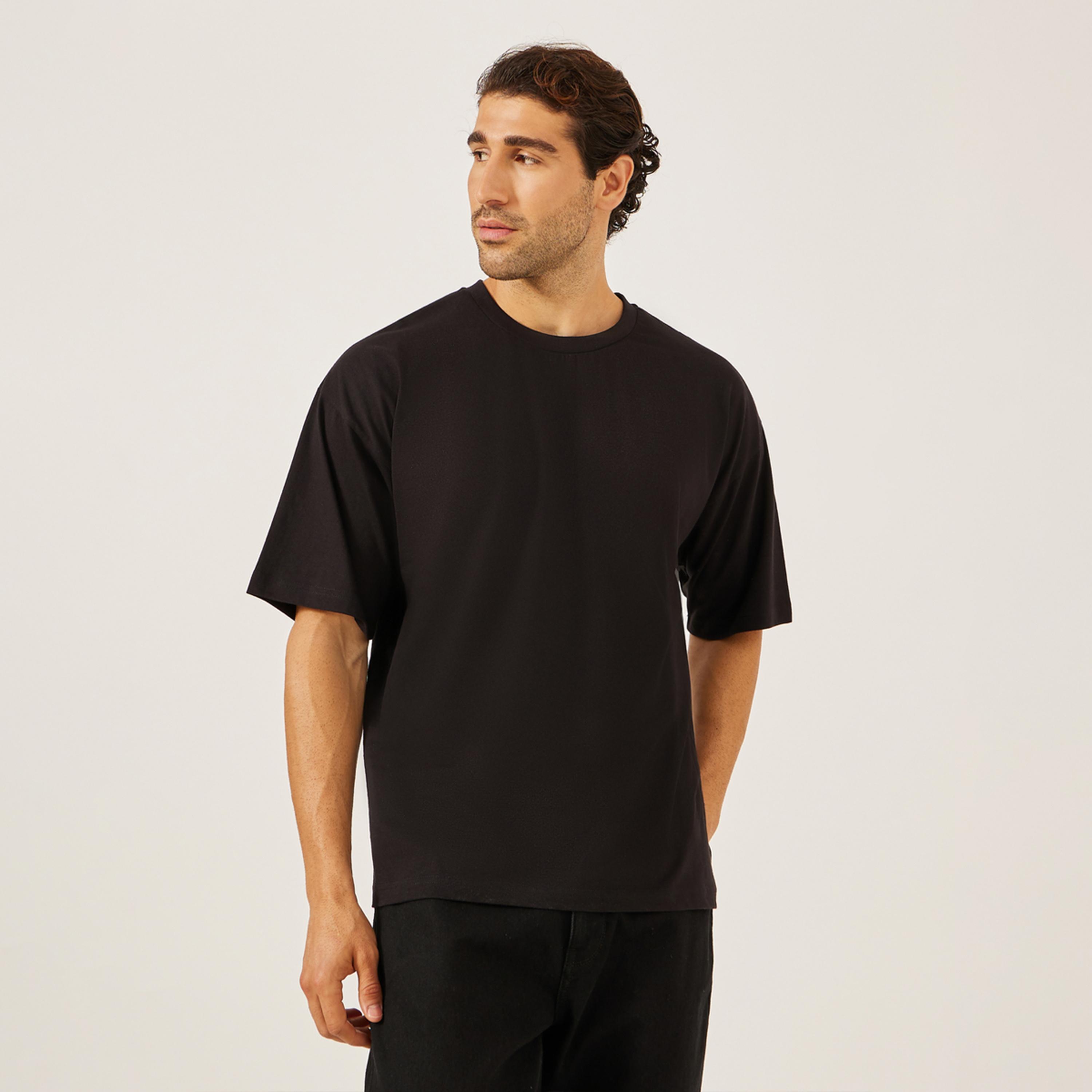 ستايلي - تي شيرت جيرسي كبير الحجم بطبعة جرافيكية على الظهر-men-clothing-tshirtsandpolos-tshirts-image-1