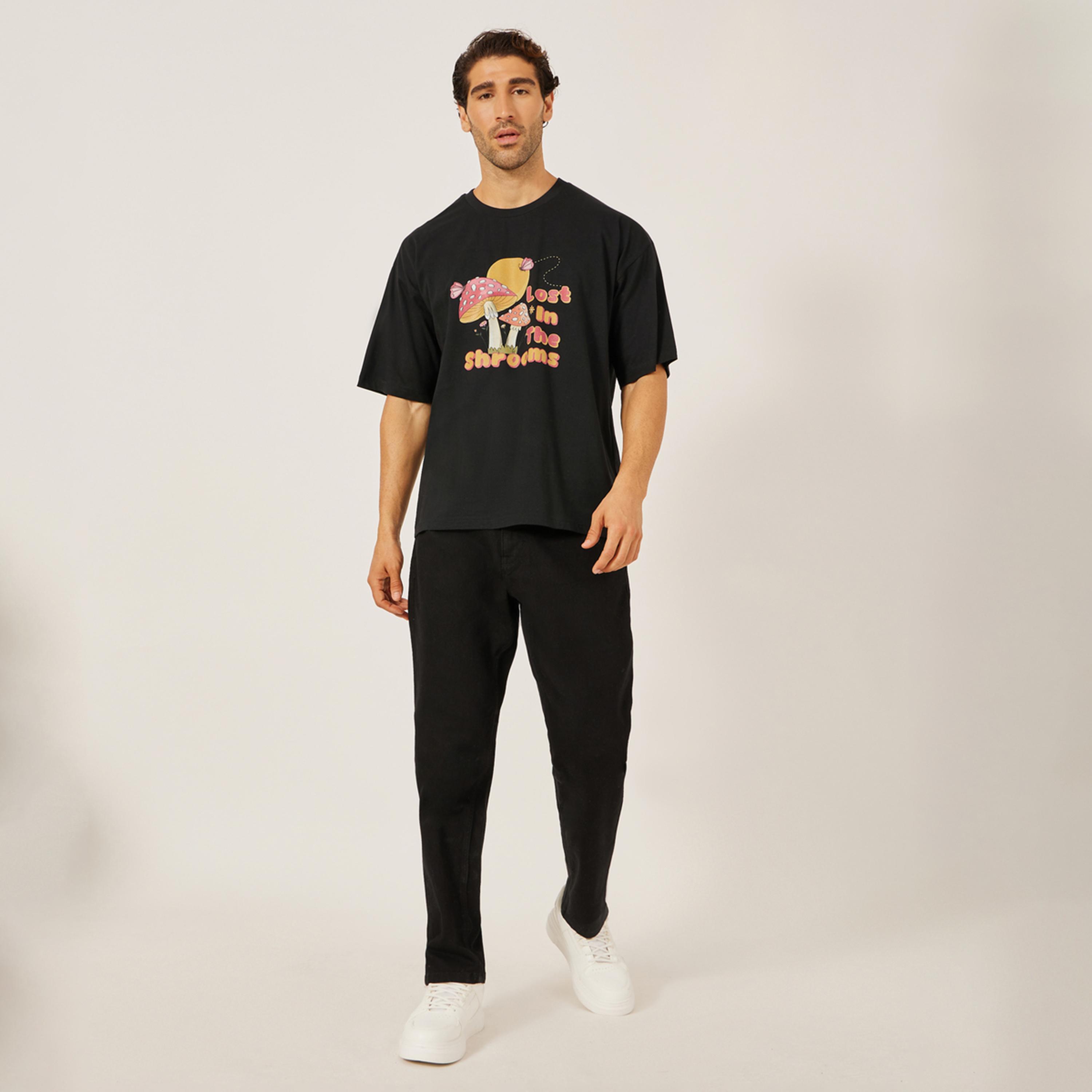 ستايلي - تي شيرت جيرسي كبير الحجم بطبعة جرافيكية على الظهر-men-clothing-tshirtsandpolos-tshirts-image-2