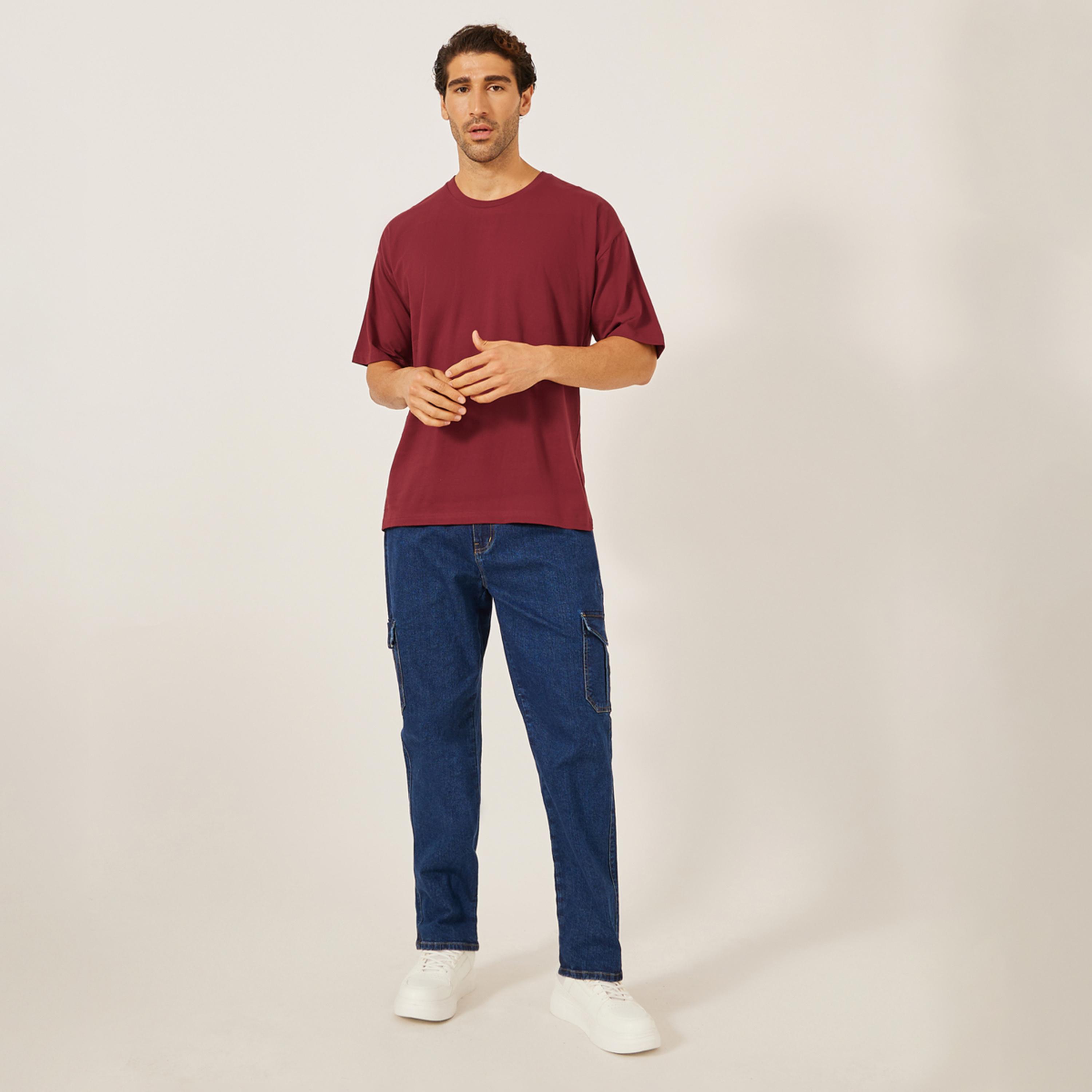 ستايلي - تي شيرت جيرسي كبير الحجم بطبعة جرافيكية على الظهر-men-clothing-tshirtsandpolos-tshirts-image-2