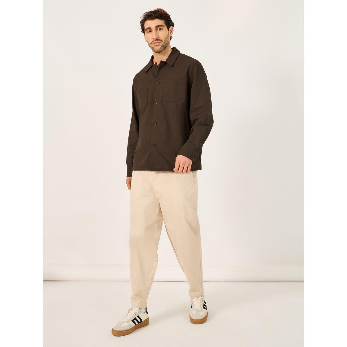 Styli Cotton Linen Relaxed Fit Shacket with Patch Pocket-men-clothing-jacketsandblazers-jackets-image-2