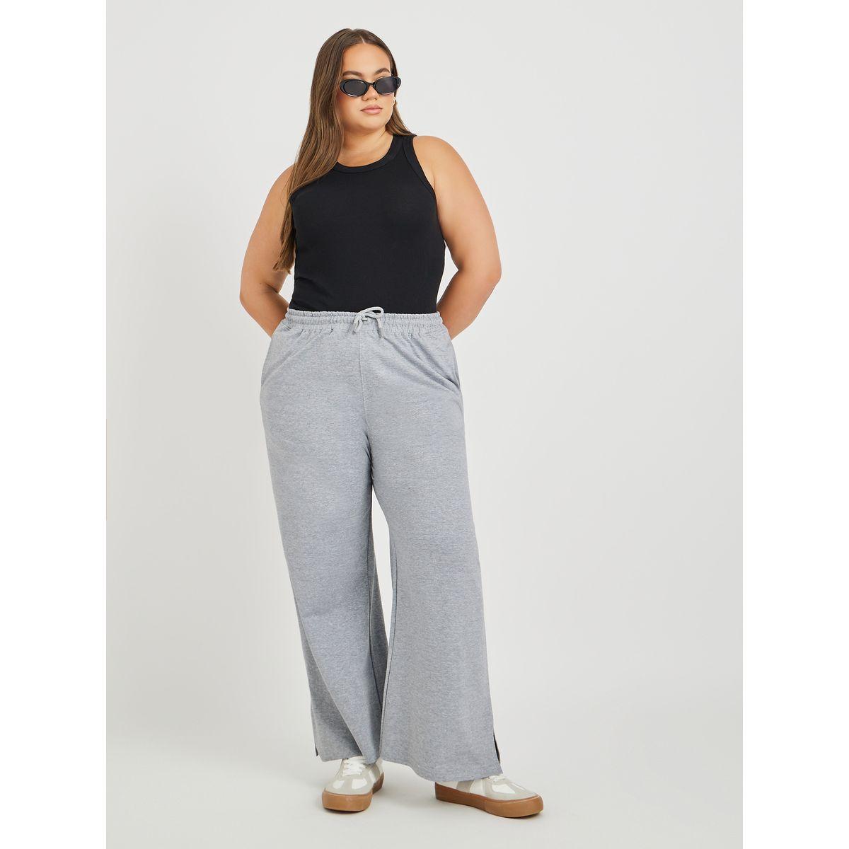جوغر بأرجل واسعة ومقاس كبير مع رباط خصر-women-clothing-plussize-joggers-image-1