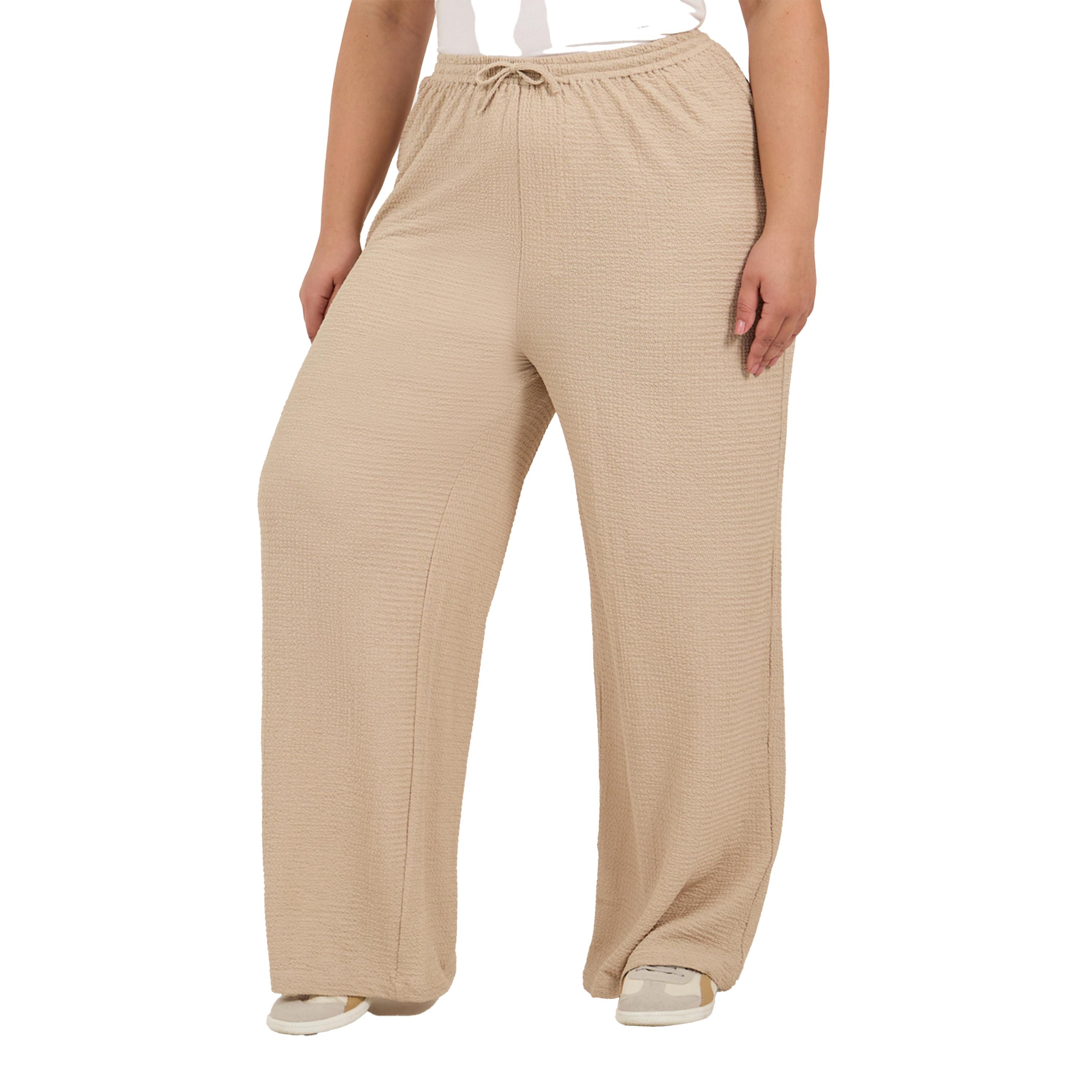 ستايلي - بنطال ساق واسعة مقاس كبير مع رباط-women-clothing-bottoms-trousers-image-3
