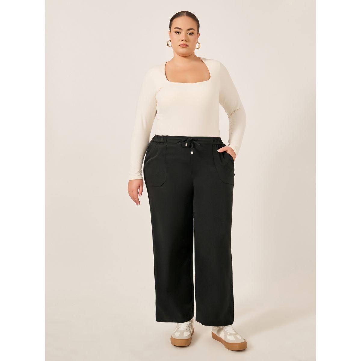 بنطال بمقاس كبير وقصة أرجل مستقيمة-women-clothing-bottoms-trousers-image-1