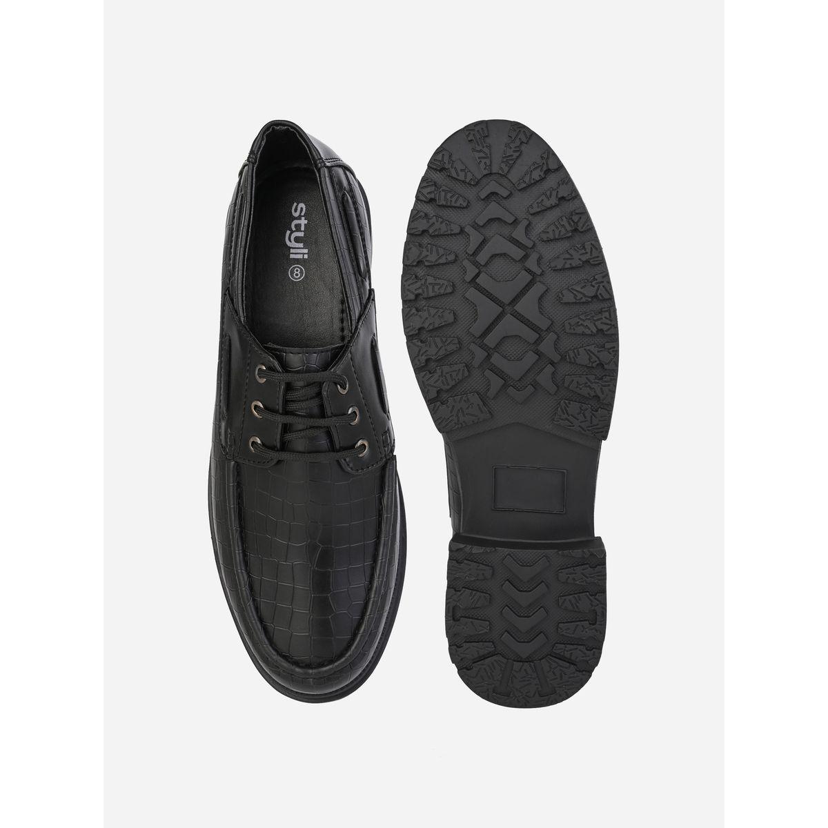 Textured Lace Up Boat shoes-men-shoes-formalshoes-image-6
