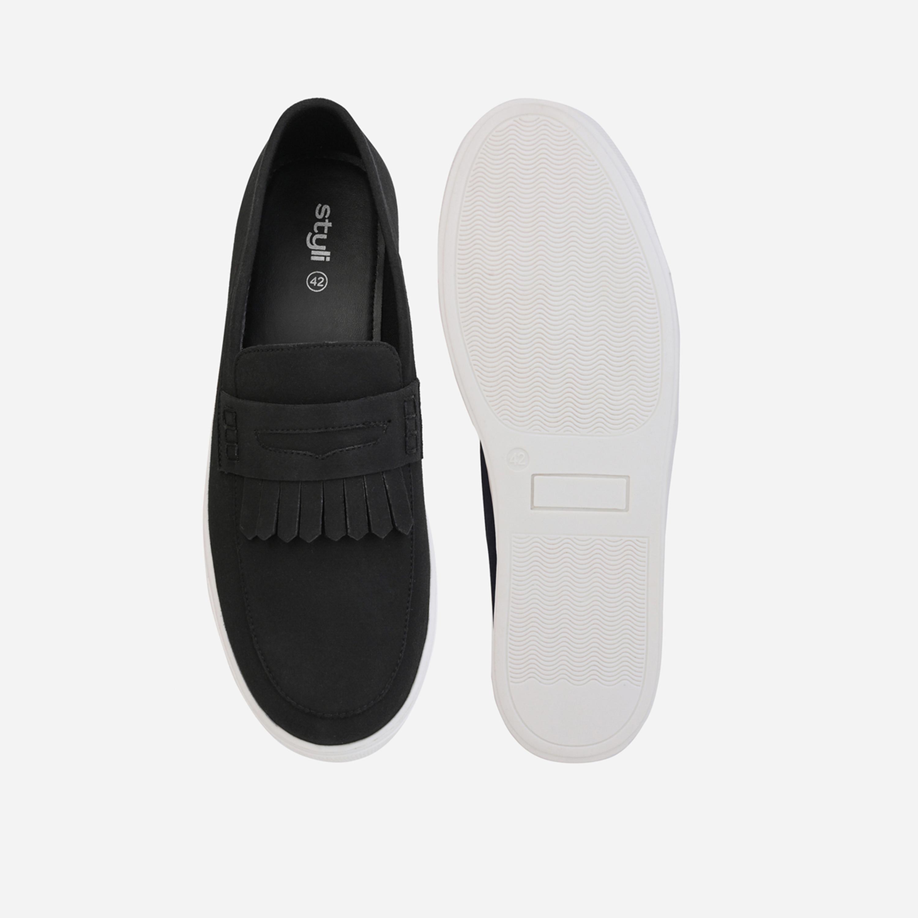 Styli Suede Look Fringe Detail Casual Shoes-men-shoes-loafersandmoccasins-image-5