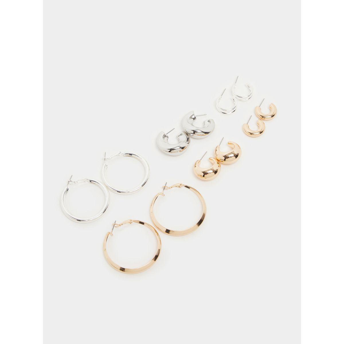 مجموعة من 6 أقراط اذن كاجوال-women-watchesandjewellery-jewellery-earrings-image-1